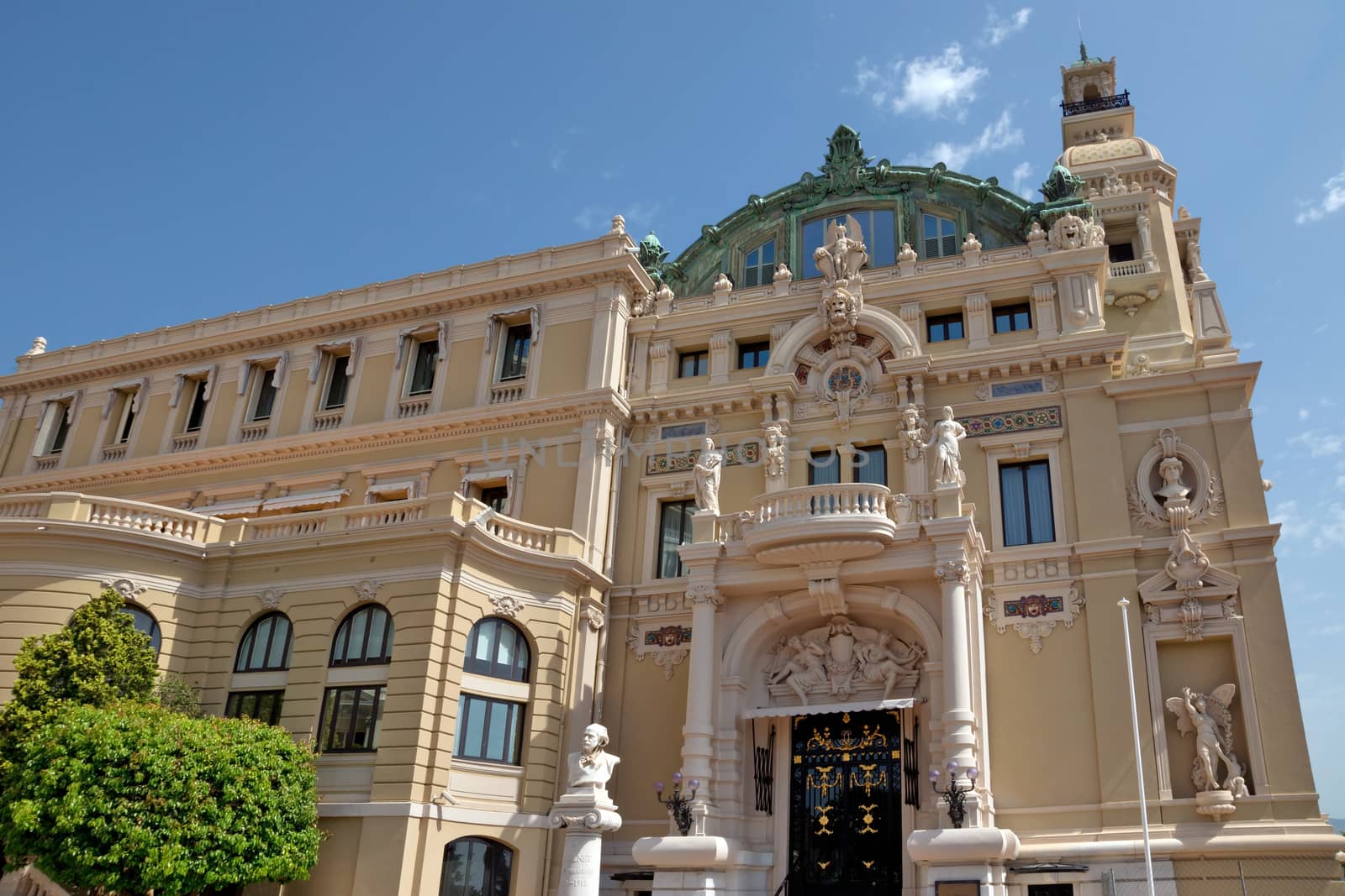 MONTE CARLO, MONACO - MAY 1: Front of the Grand Casino on May 1, 2013 in Monte Carlo, Monaco. The Casino is one of the most notable buildings in Principality. 

Monte Carlo, Monaco - May 1, 2013: Front of the Grand Casino. The Casino is one of the most notable buildings in Principality.