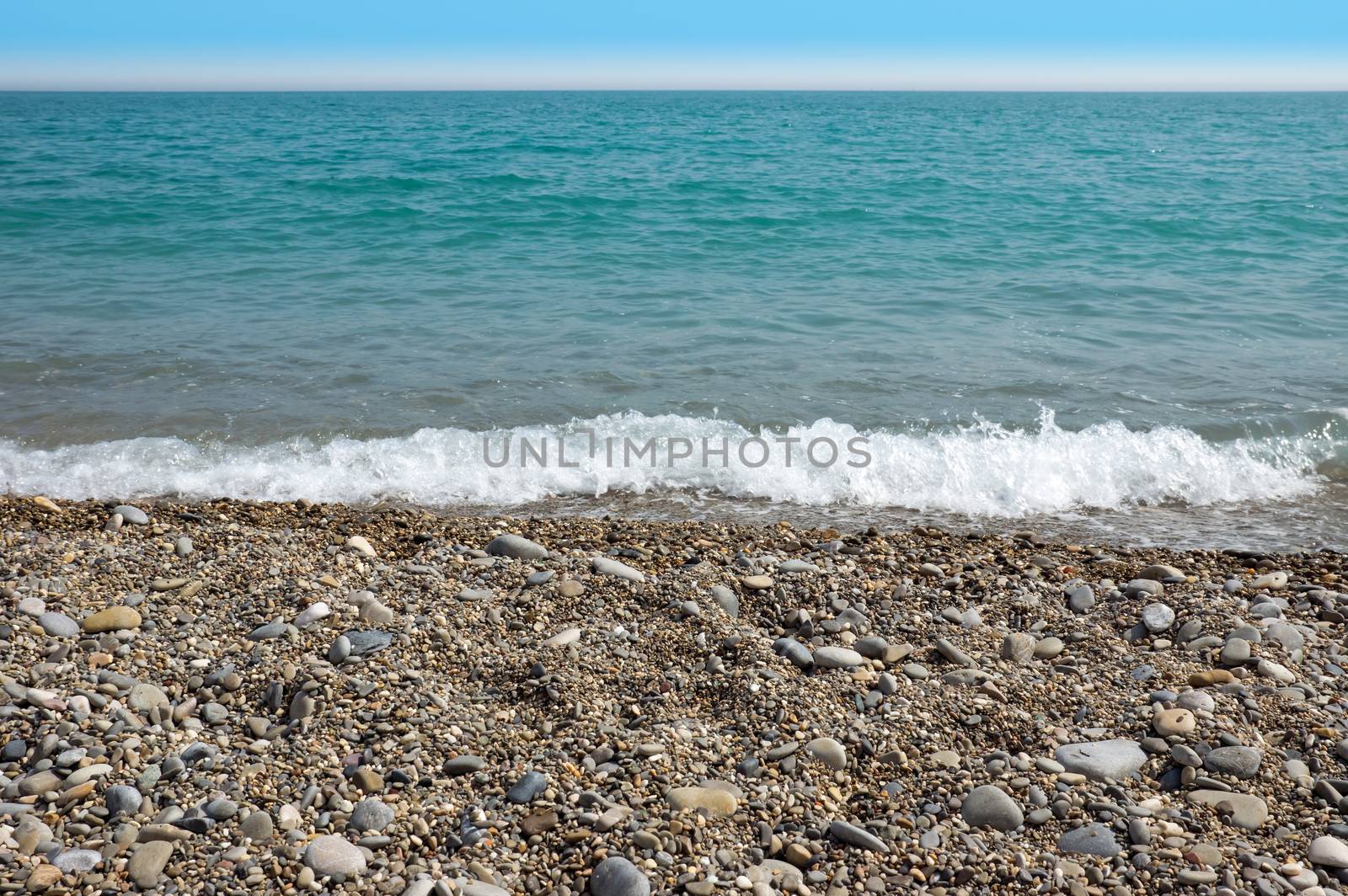 View of Mediterranean sea in Nice, France