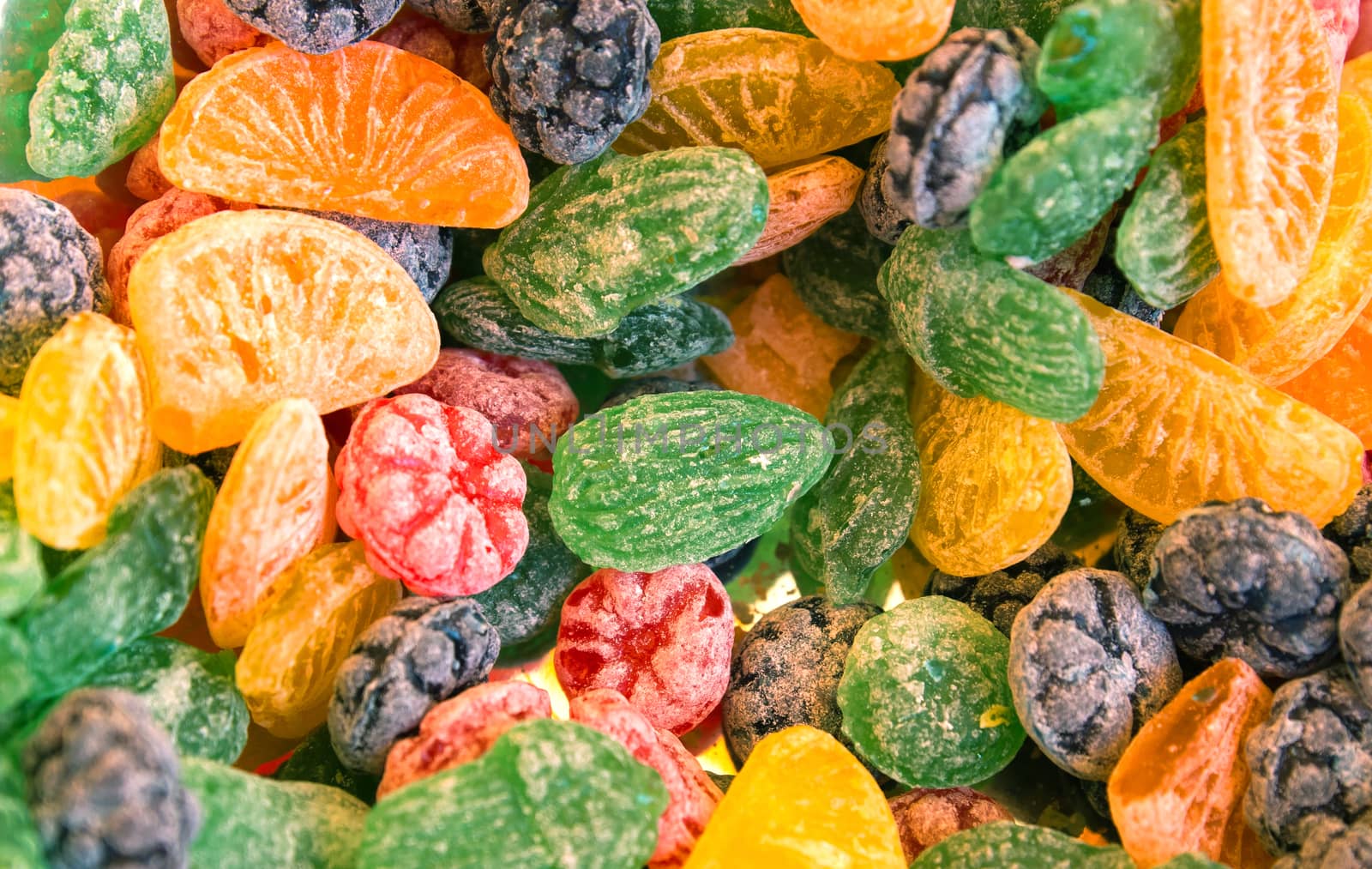 A lot of colorful candies for background