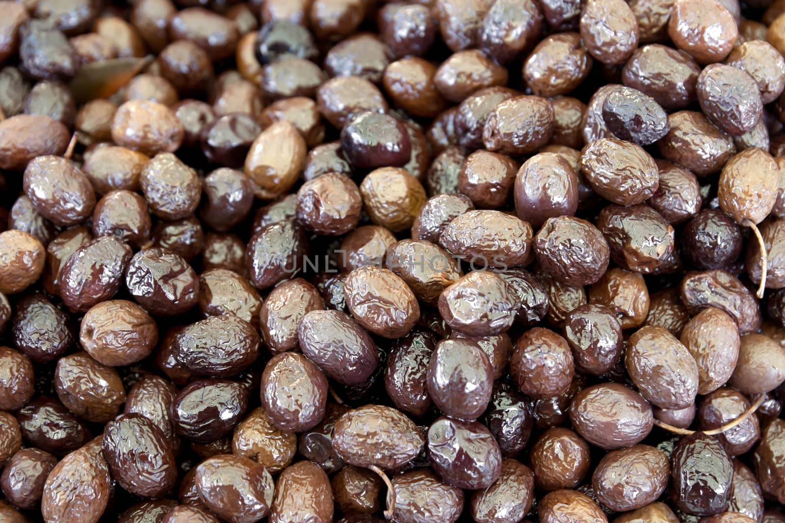 Black olives backgrounds at the street market