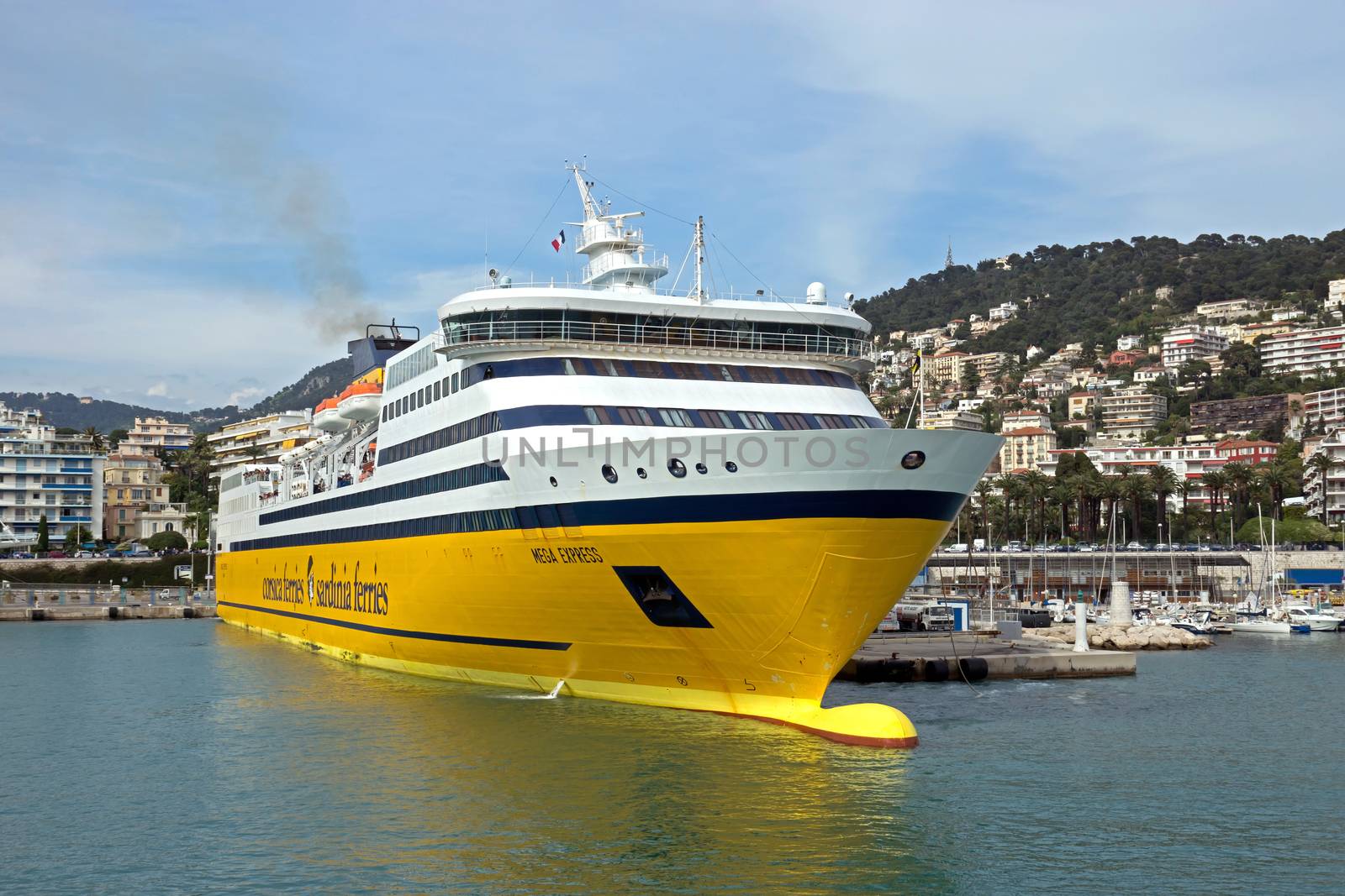 NICE, FRANCE - MAY 4: Cruise ship in Port de Nice on May 4, 2013 in Nice, France. Port de Nice was started in 1745.

Nice, France - May 4, 2013: Cruise ship in Port de Nice. Port de Nice was started in 1745.
