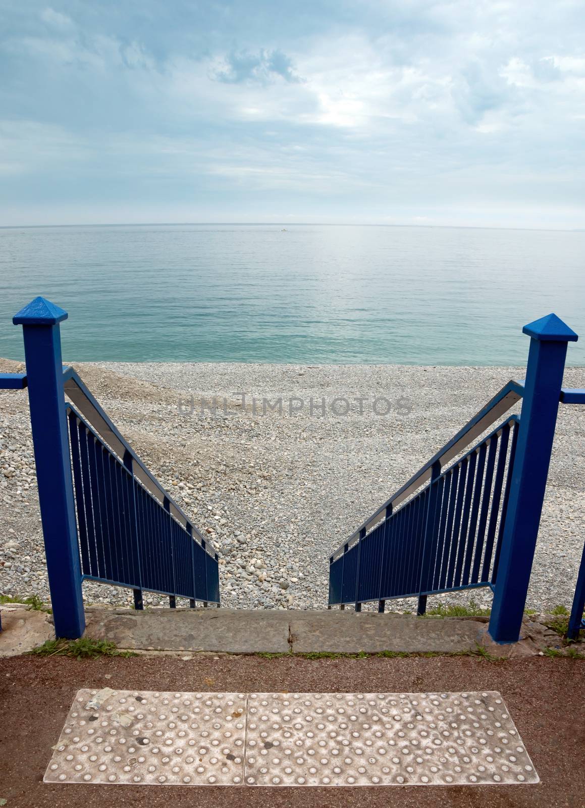 Stairs to the beach from Promenade des Anglais, Nice, France