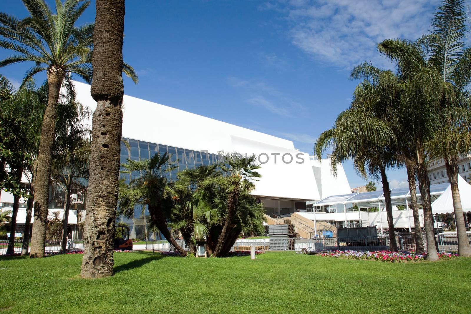 CANNES, FRANCE - MAY 6: Palace of Film festivals and the congresses on May 6, 2013 in Cannes, France. Was built in 1982, architects Bennett & Druet and constructed on the site of municipal Casino.