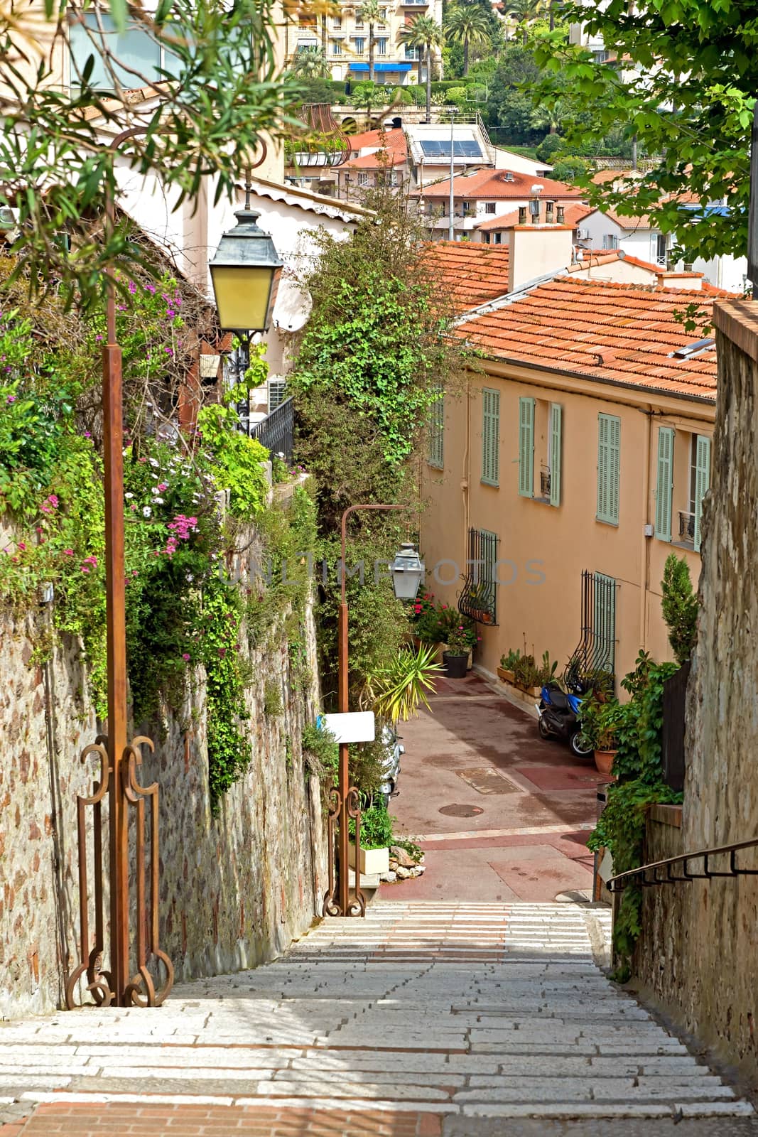 Old district in historical centre of Cannes, France. Cannes is a city located in the French Riviera. City founded by the Romans in 42 BC.