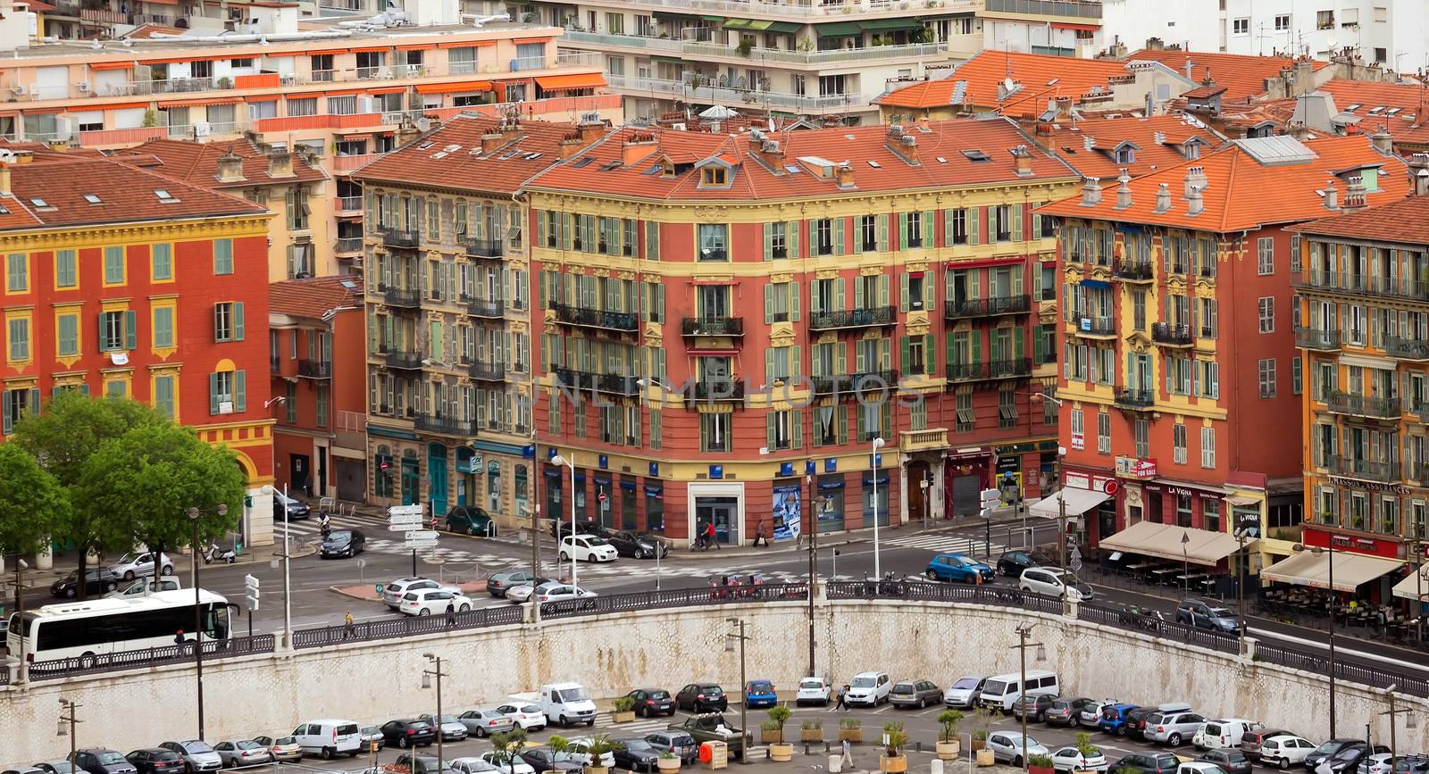 NICE, FRANCE - APRIL 29: Architecture near Port de Nice on April 29, 2013 in Nice, France. Port de Nice was started in 1745.

Nice, France - April 29, 2013: Architecture near Port de Nice in French Riviera. Port de Nice was started in 1745.