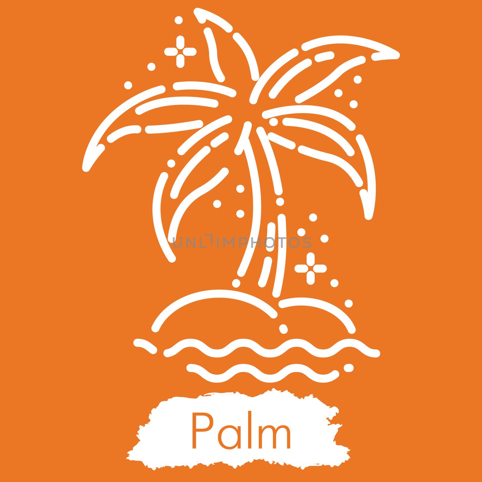 Illustration isolated on orange background. Line style vector engraving illustration. Cute, modern