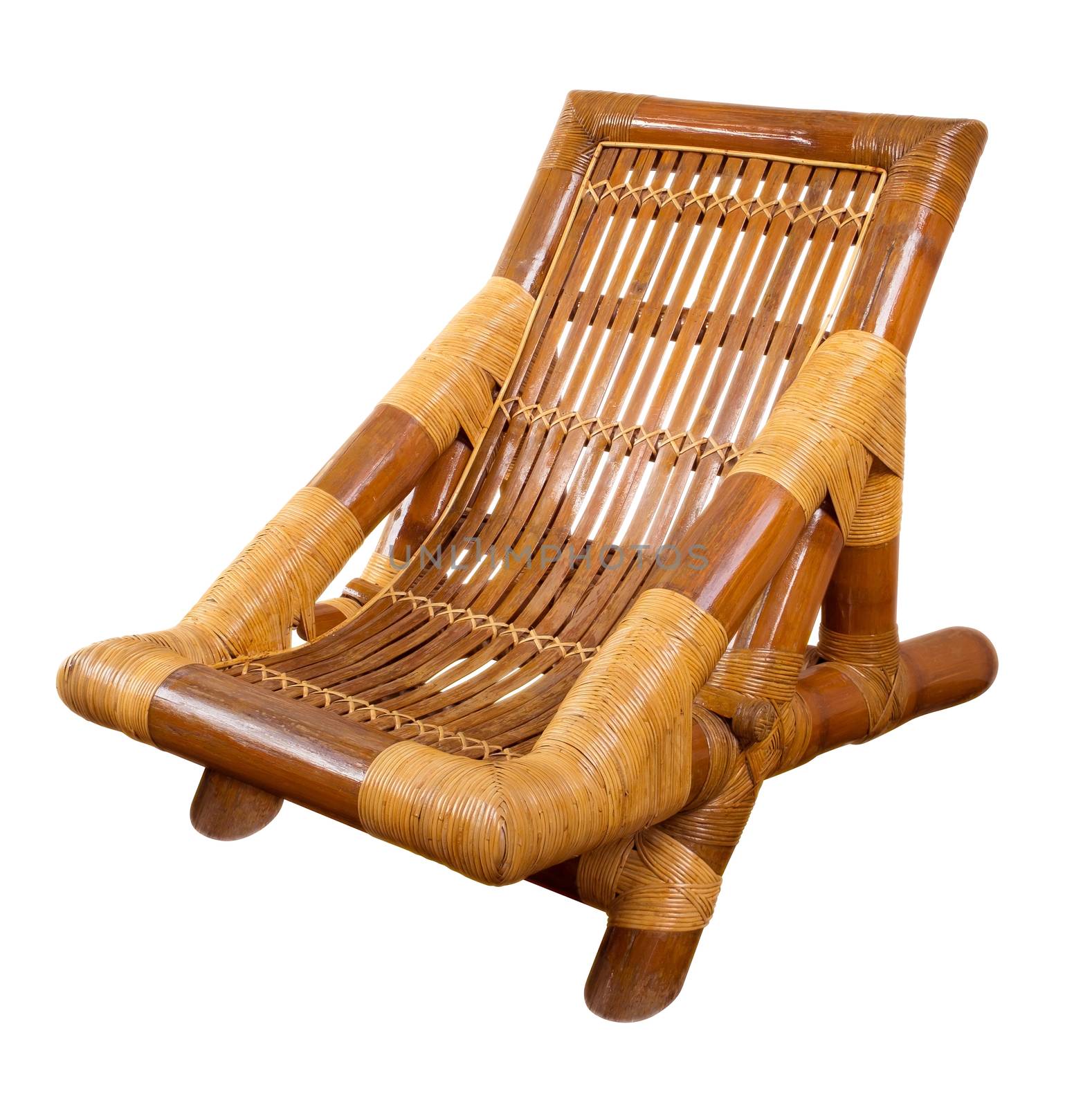 Wooden armchair isolated on white. Clipping path included.