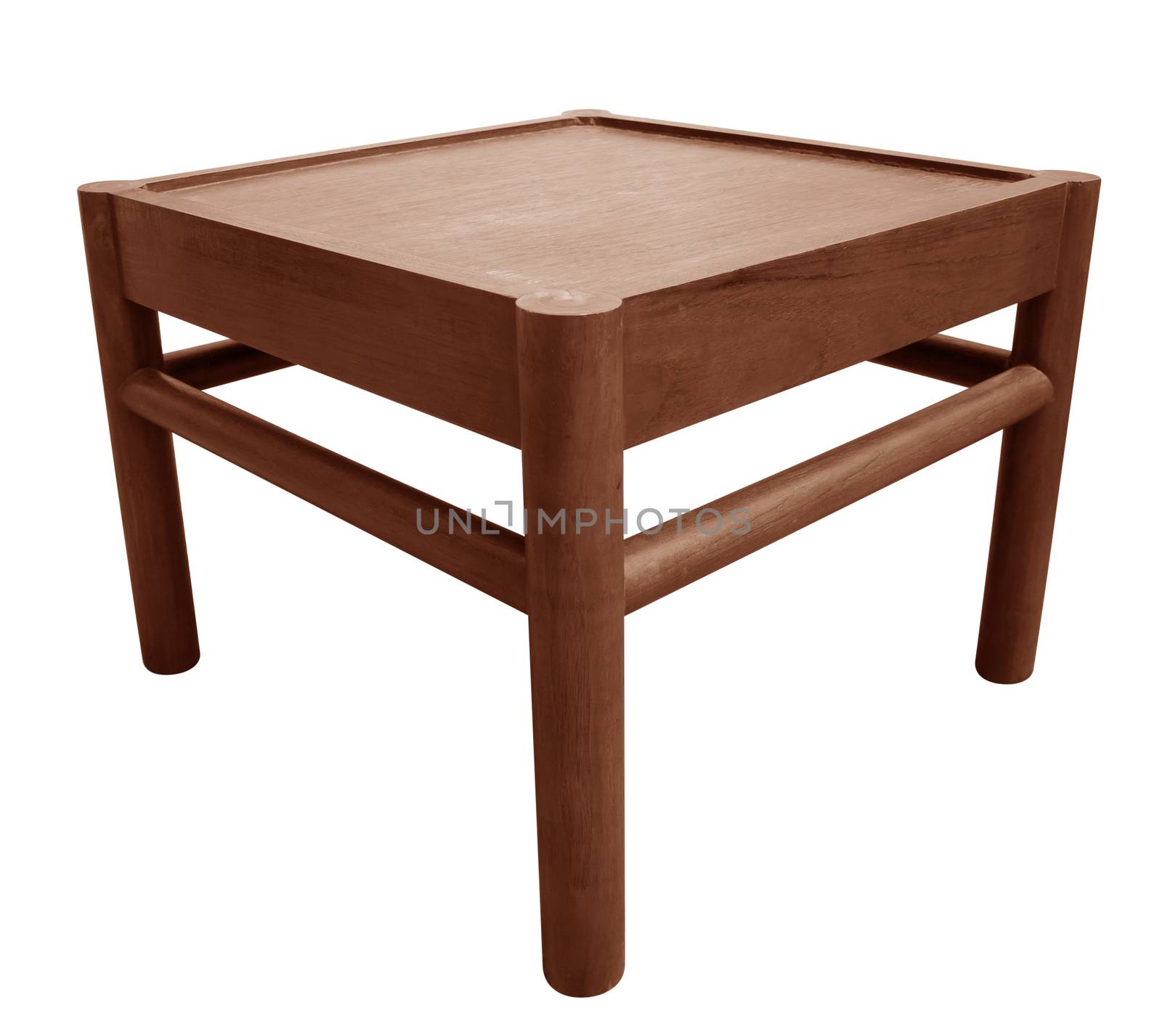 Wooden stool isolated on white. Clipping path included.