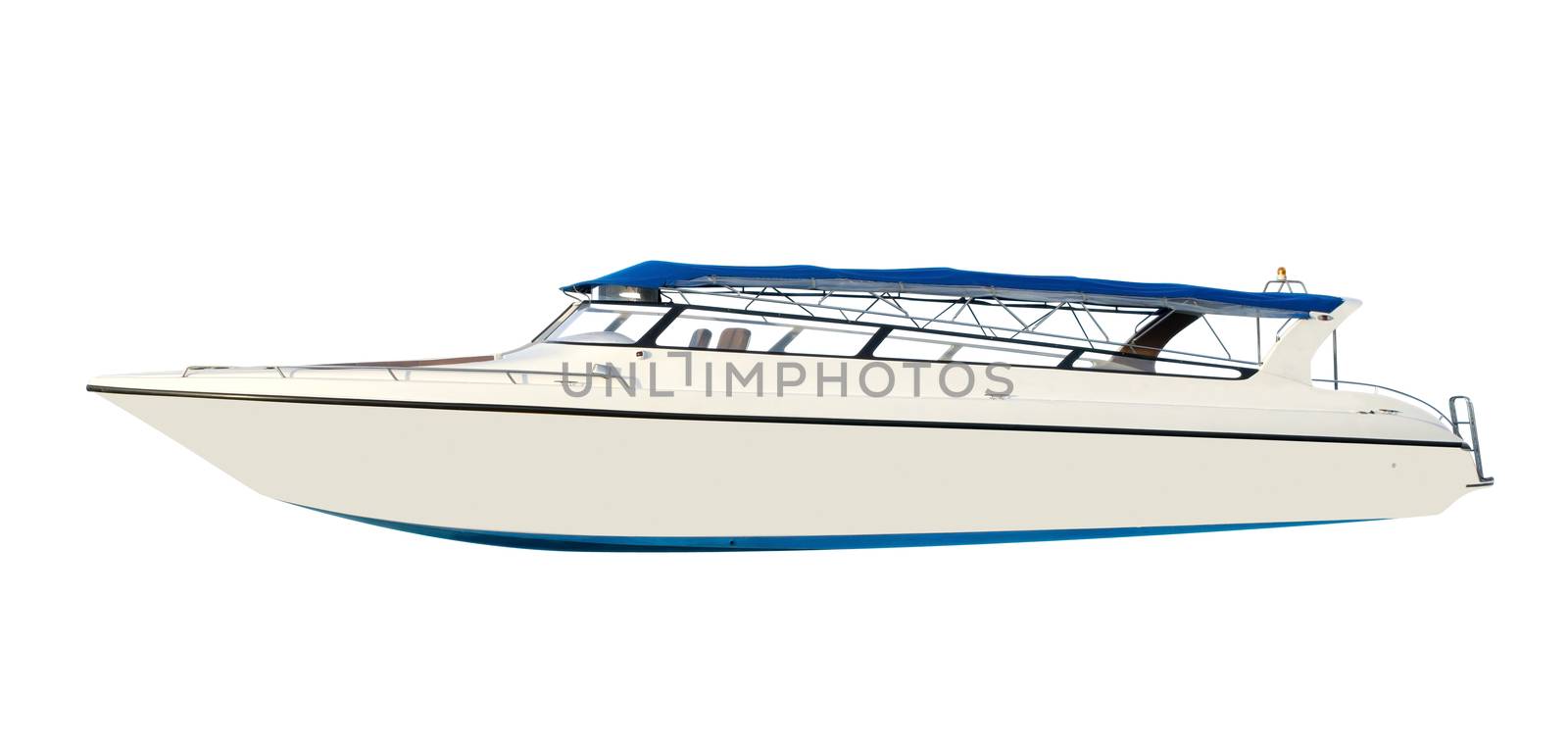 Speed boat isolated on white. Clipping path included.