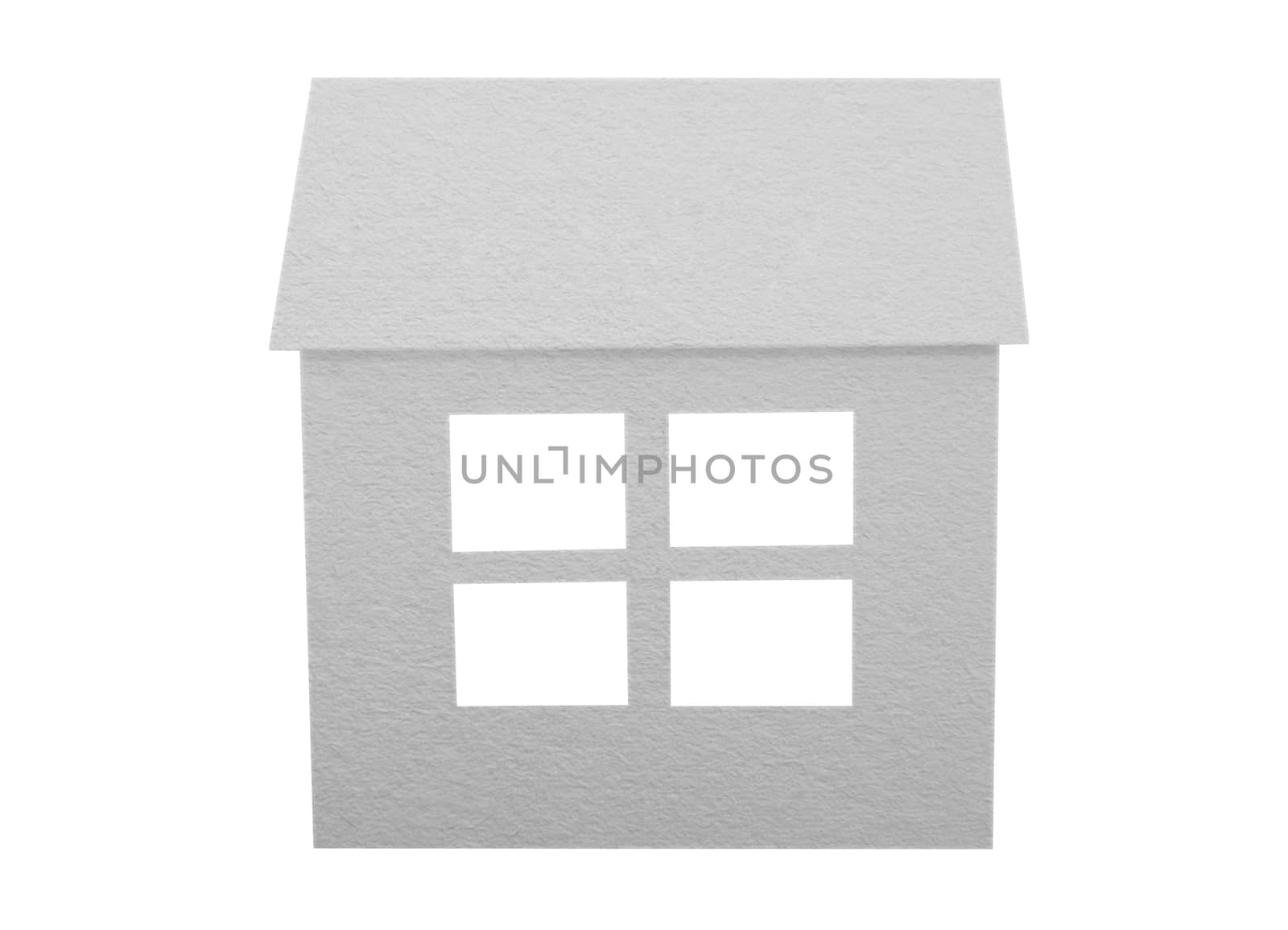 Paper house isolated over white background. Clipping path included.