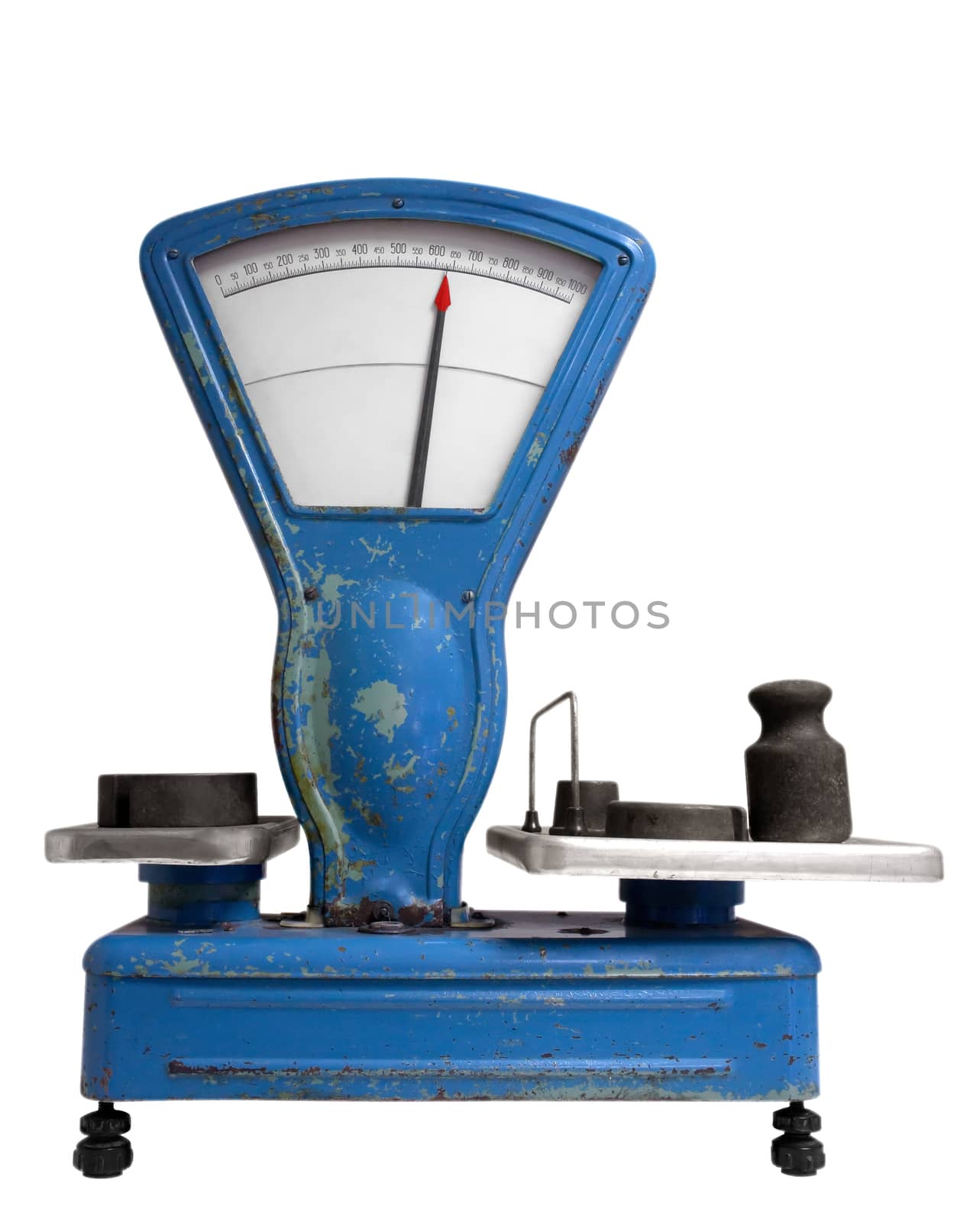 Vintage old weight scale. Clipping path included.