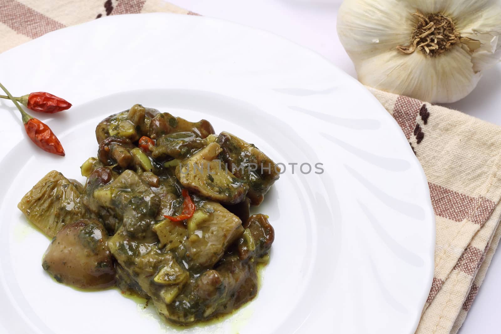 Mushrooms cooked with parsley and garlic
