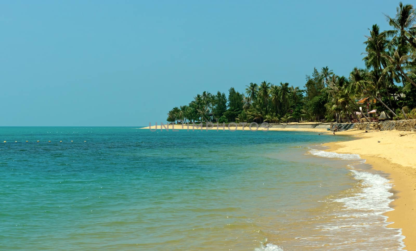 Tropical beach and sea view in evening in Thailand