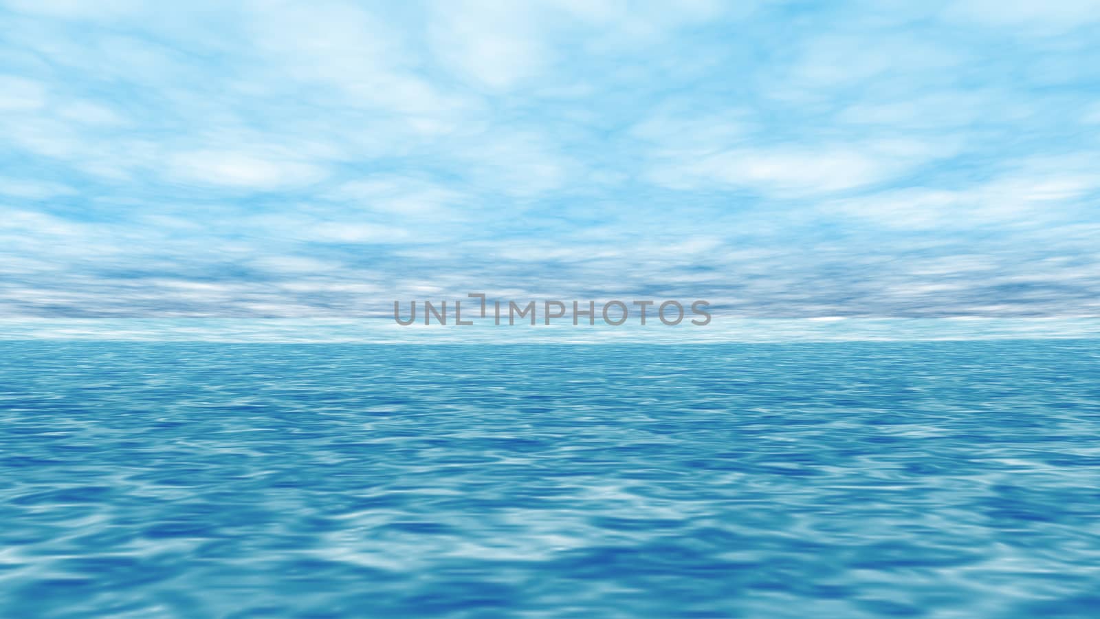 blue sea at horizon abstract background 3d render