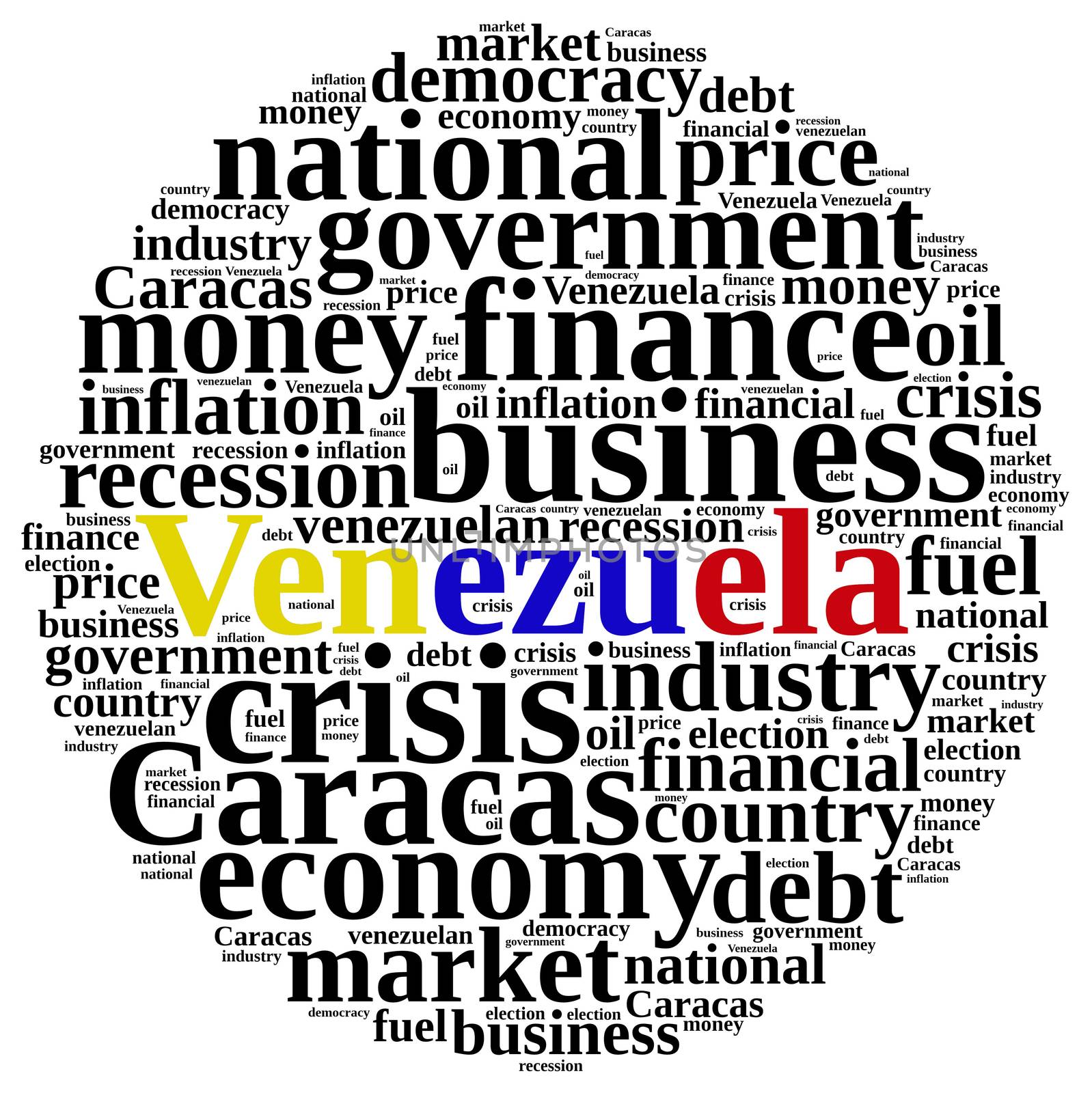 Illustration with word cloud on Venezuela. by CreativePhotoSpain