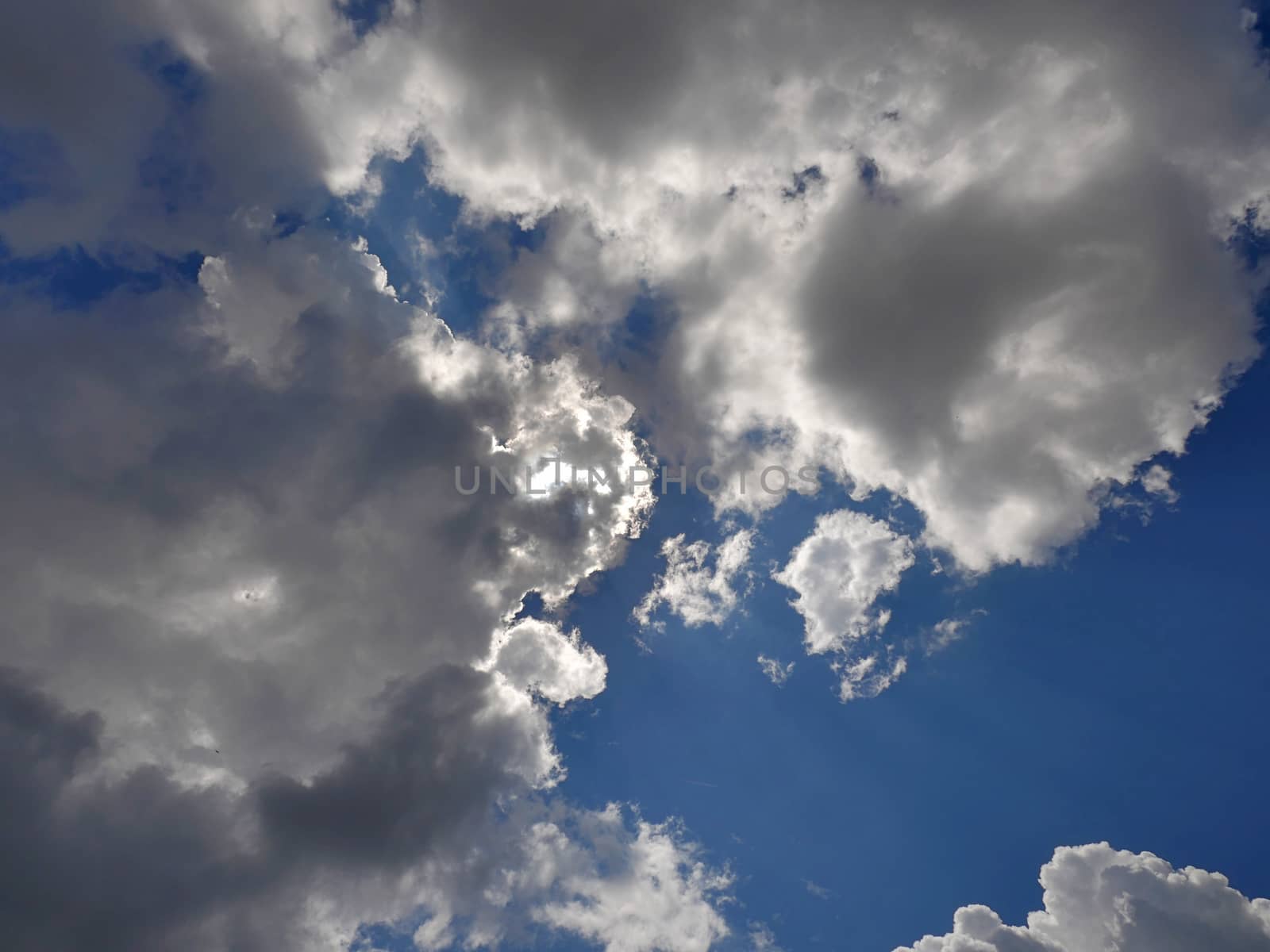 clouds blue sky sun ray, natural landscape