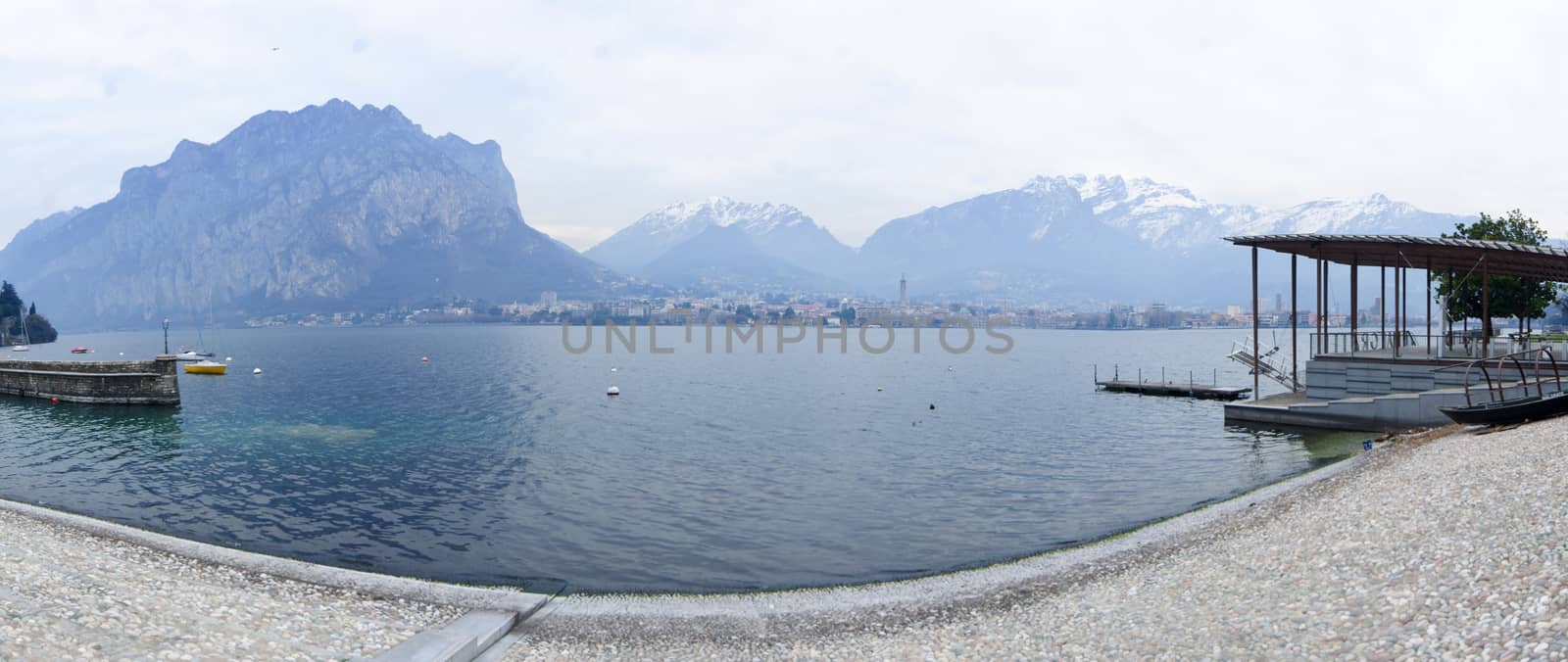 View of Lake Como at winter. Lombardy, Italy