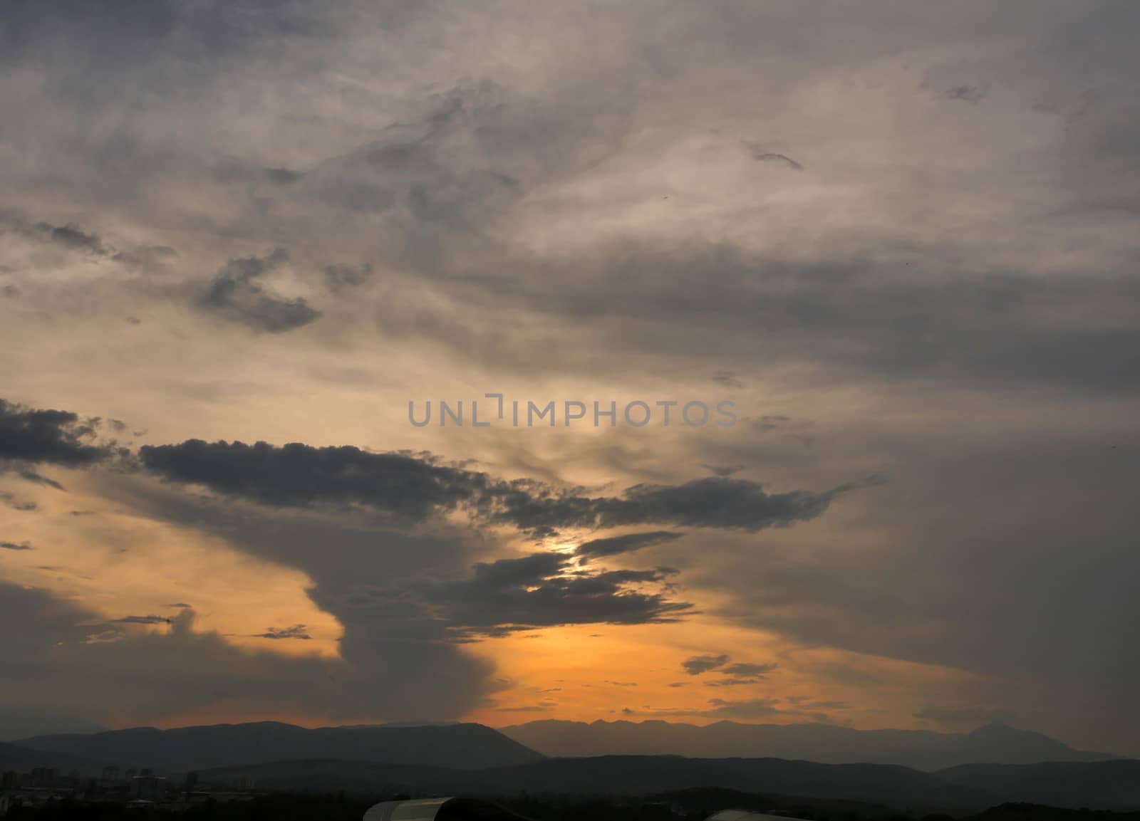 beautiful golden sunset light at sky landscape