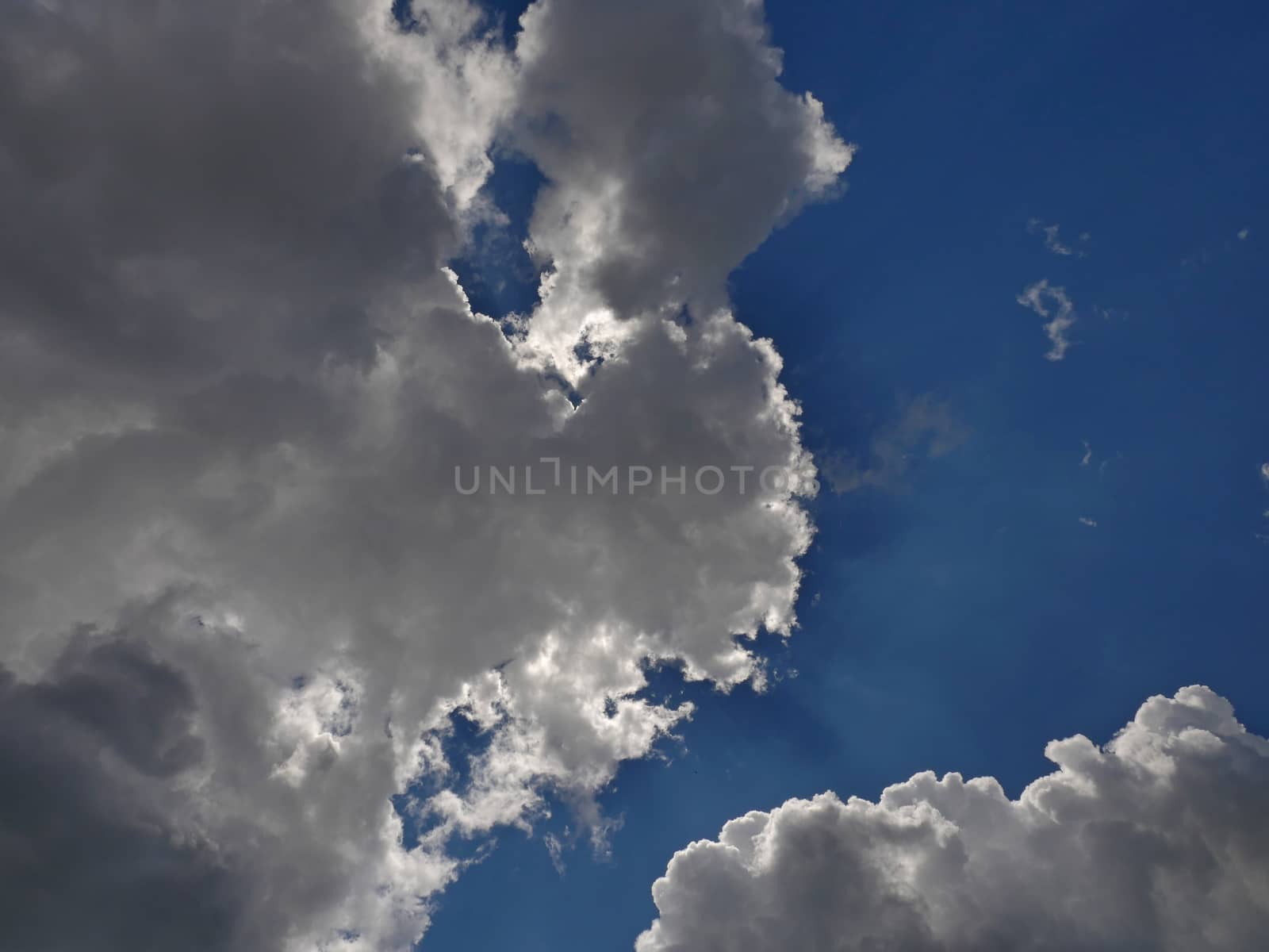 clouds blue sky sun ray, natural landscape