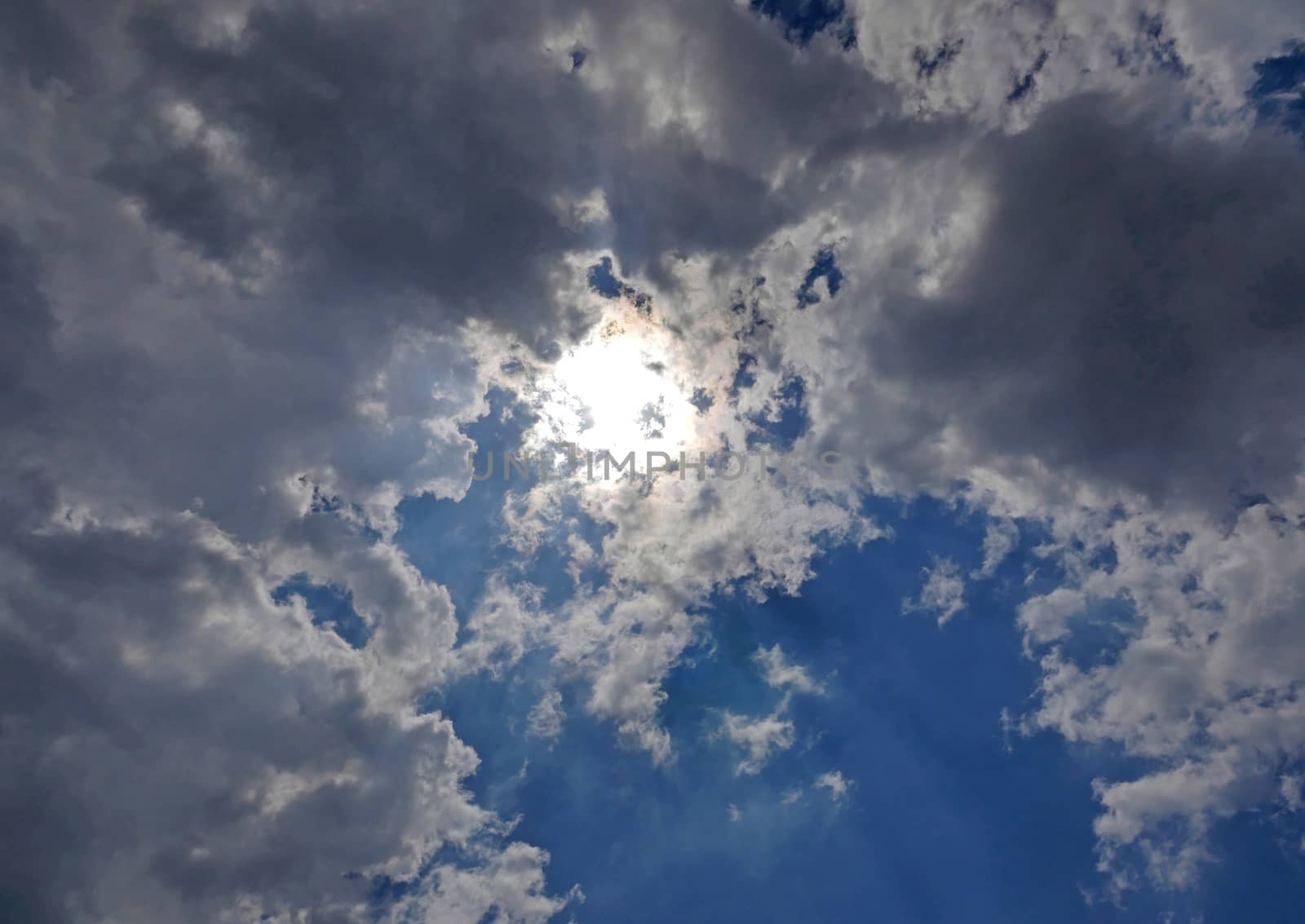 clouds blue sky sun ray, natural landscape