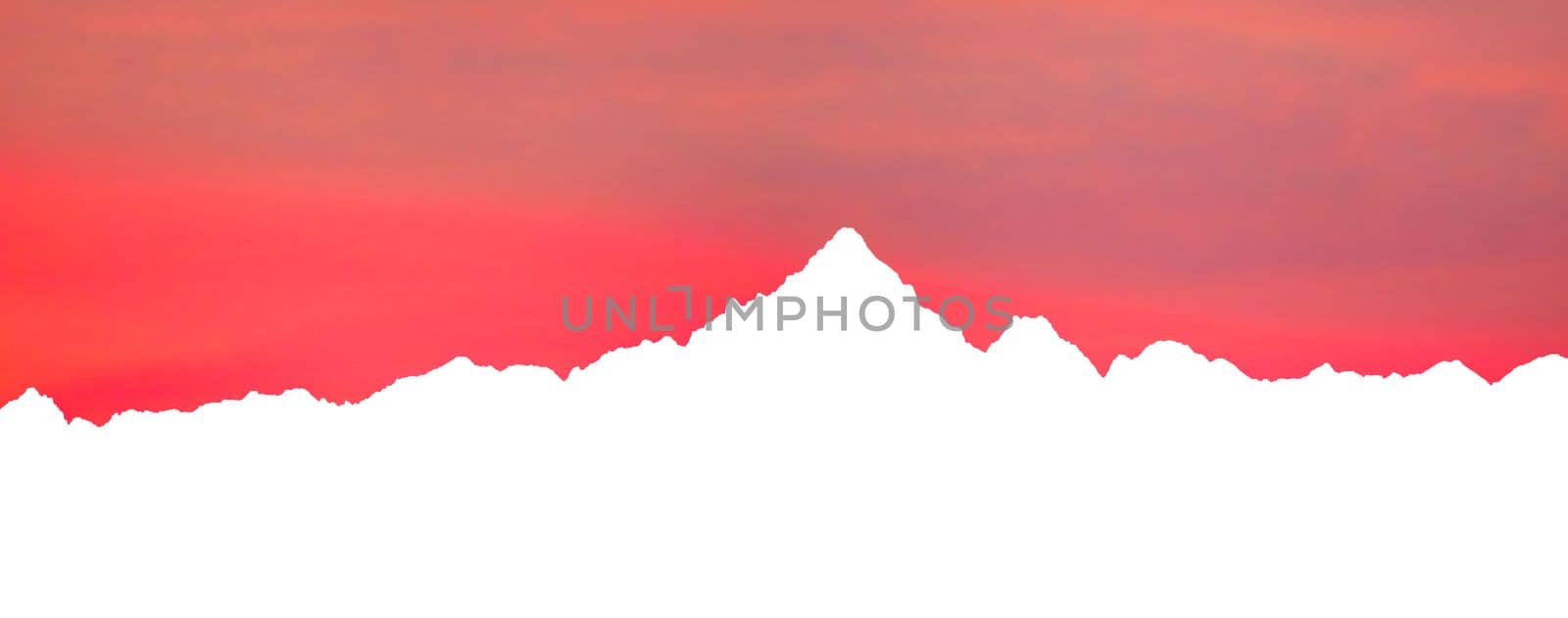 Skyline of Monviso mountains, the highest mountain of the Cottian Alps in Piedmont, Italy