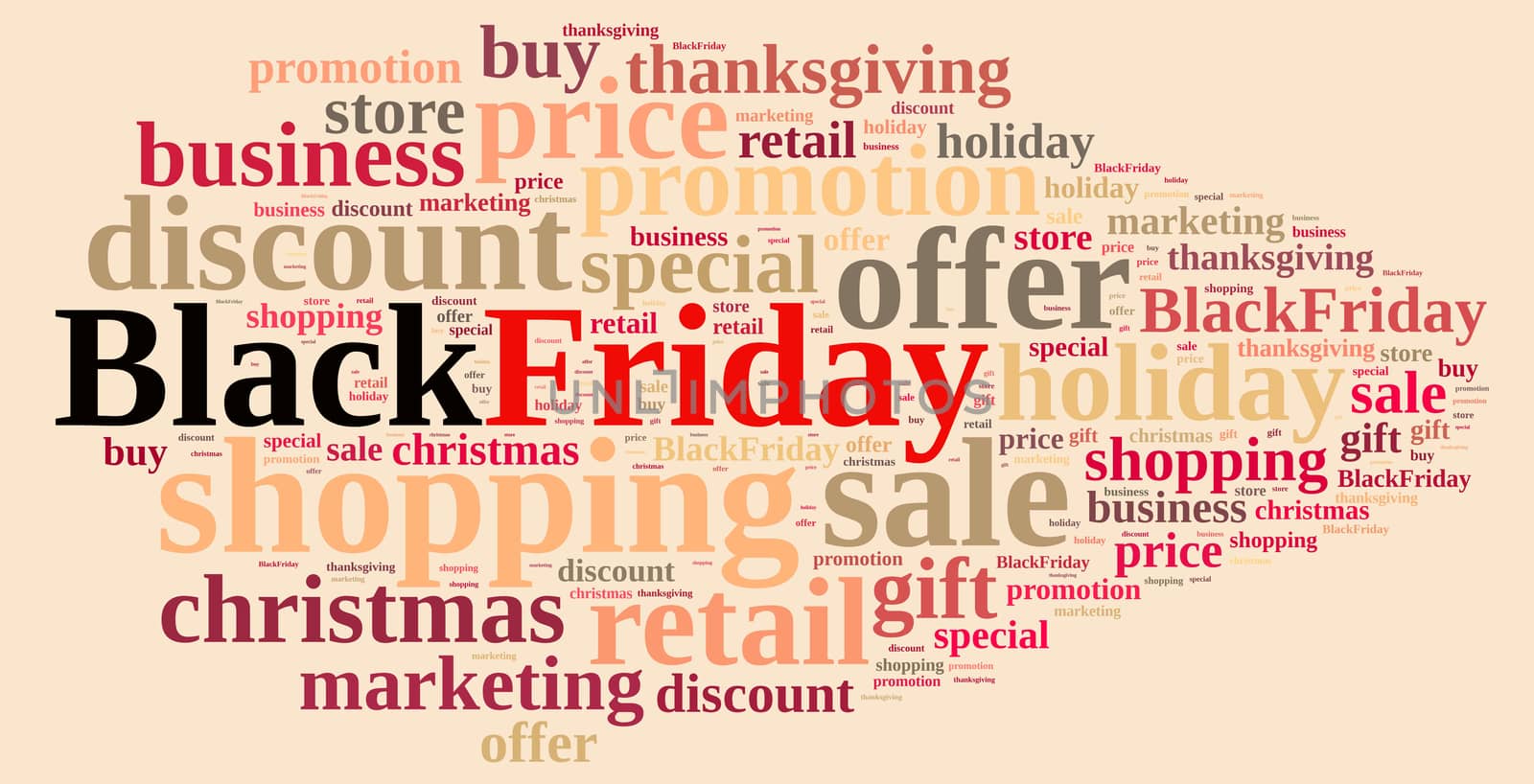 Illustration with word cloud about Black Friday.