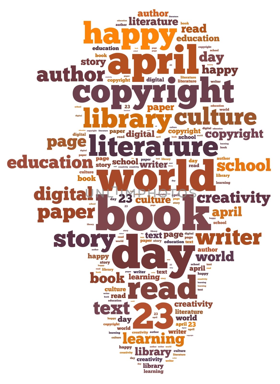 Illustration word cloud on world book day