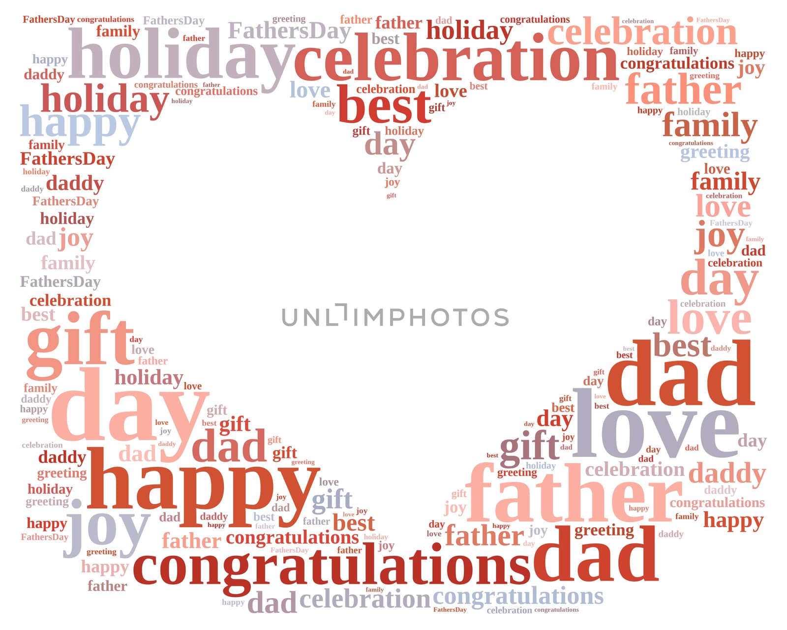 Illustration with word cloud about Fathers Day.