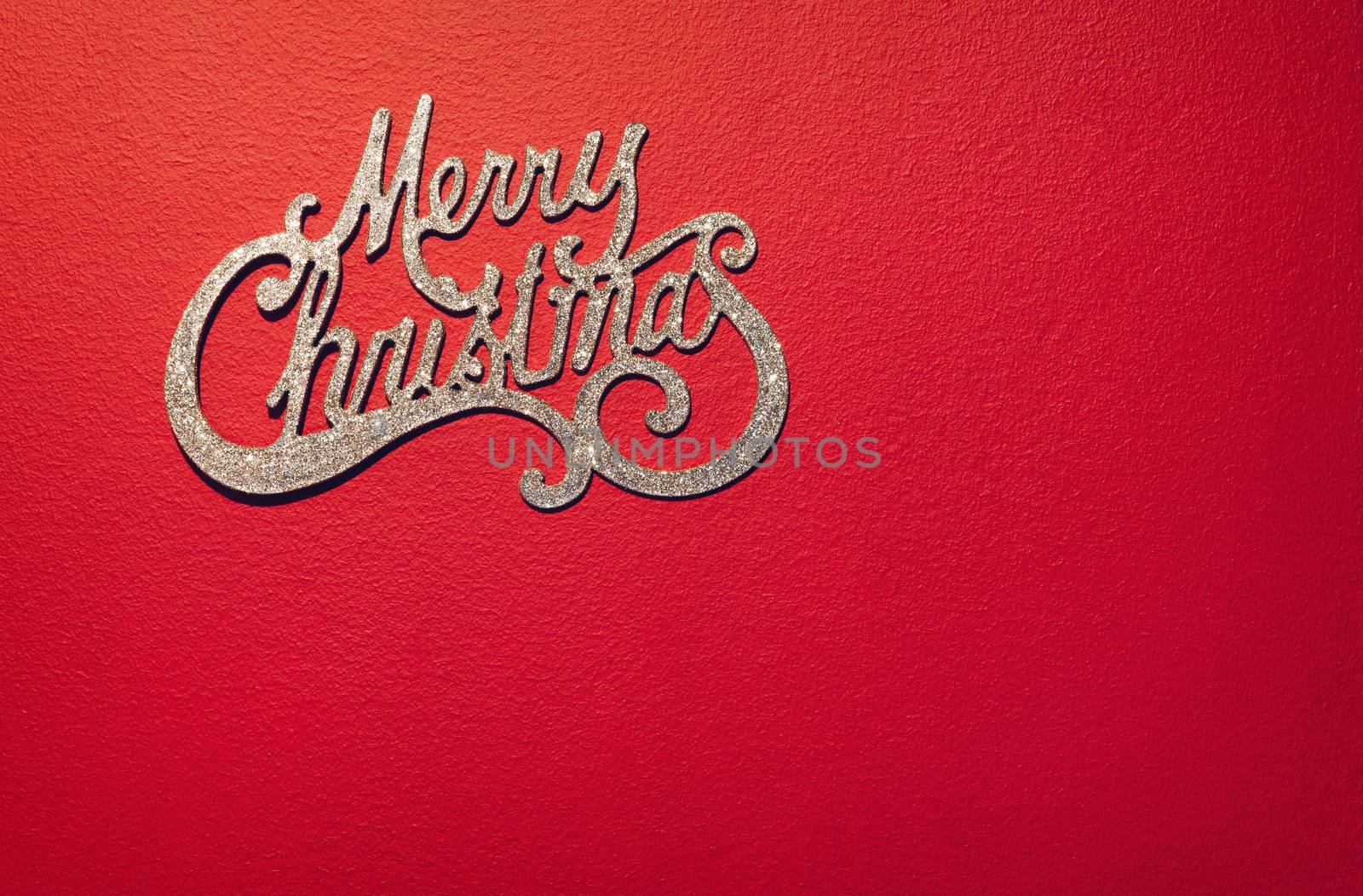 Christmas with hanging decorations on red background. Christmas red background with christmas decoration.