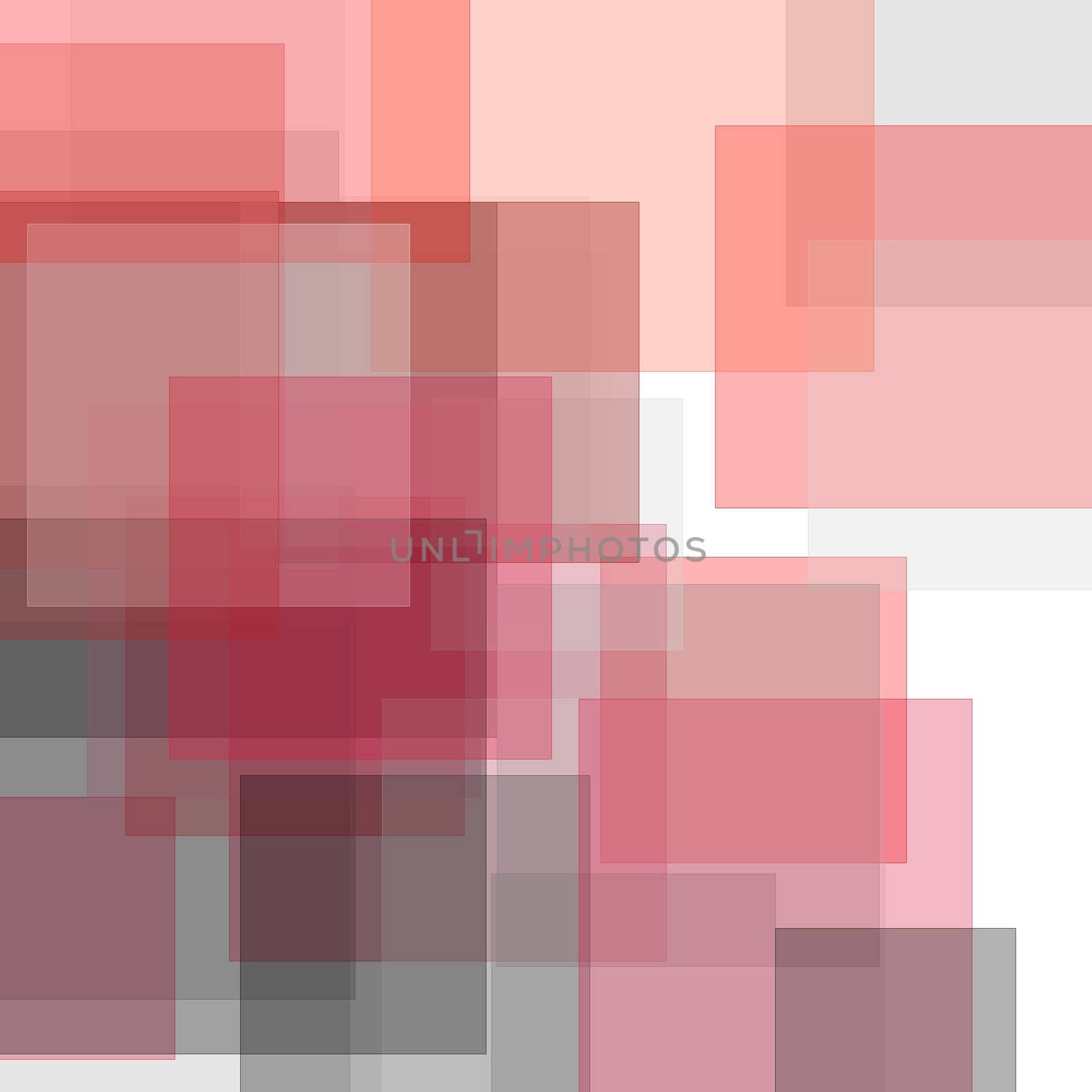 Abstract minimalist red grey illustration with squares useful as a background