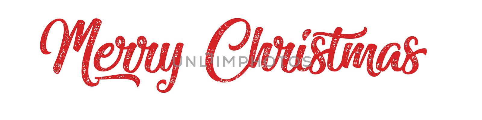 Merry Christmas red hand lettering inscription to winter holiday design