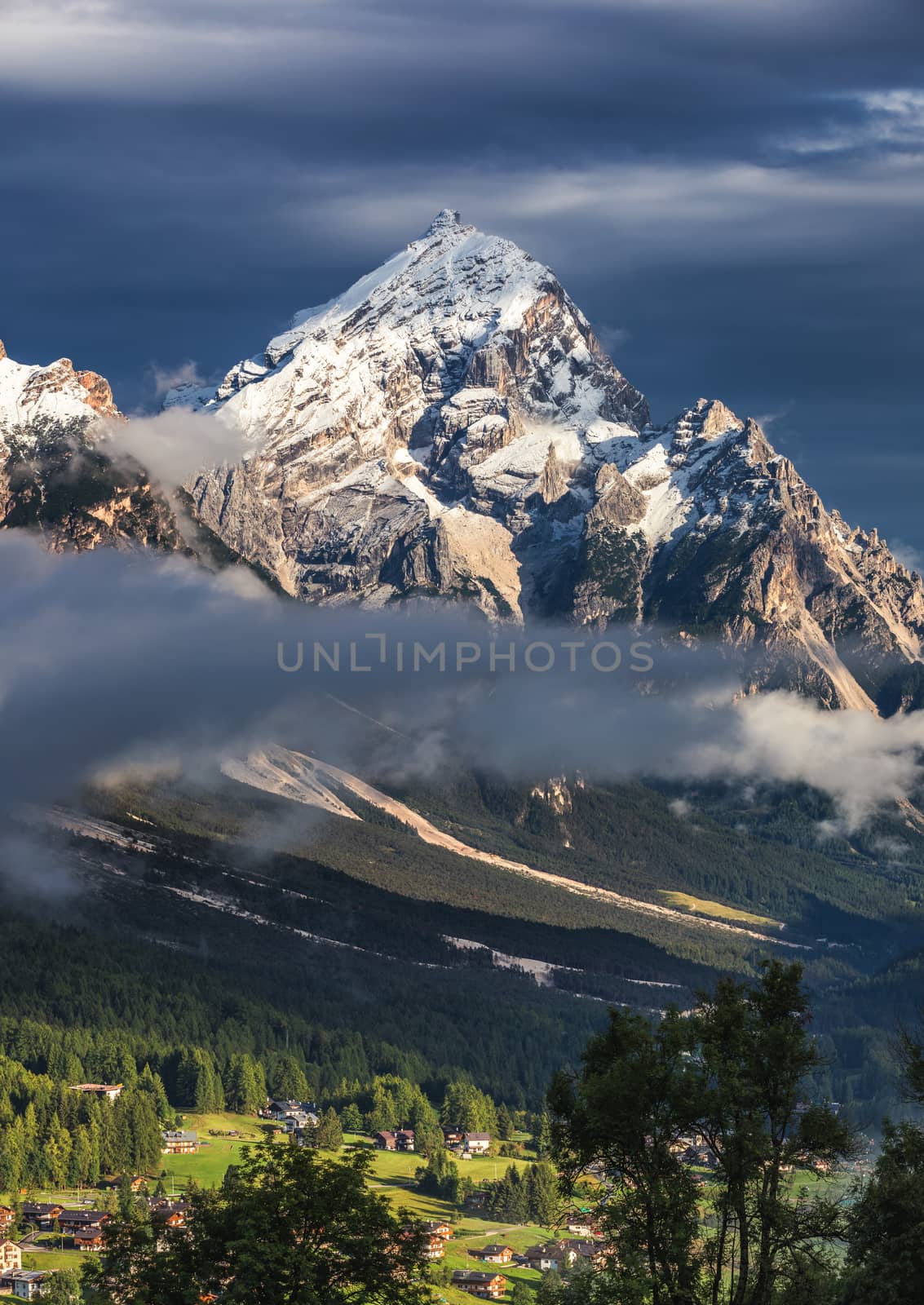 Monte Antelao (3263m) above San Vito di Cadore (close to Cortina d'Ampezzo), is the second highest mountain in Dolomiti, also known as the King of the Mountains, South Tyrol, Italy.