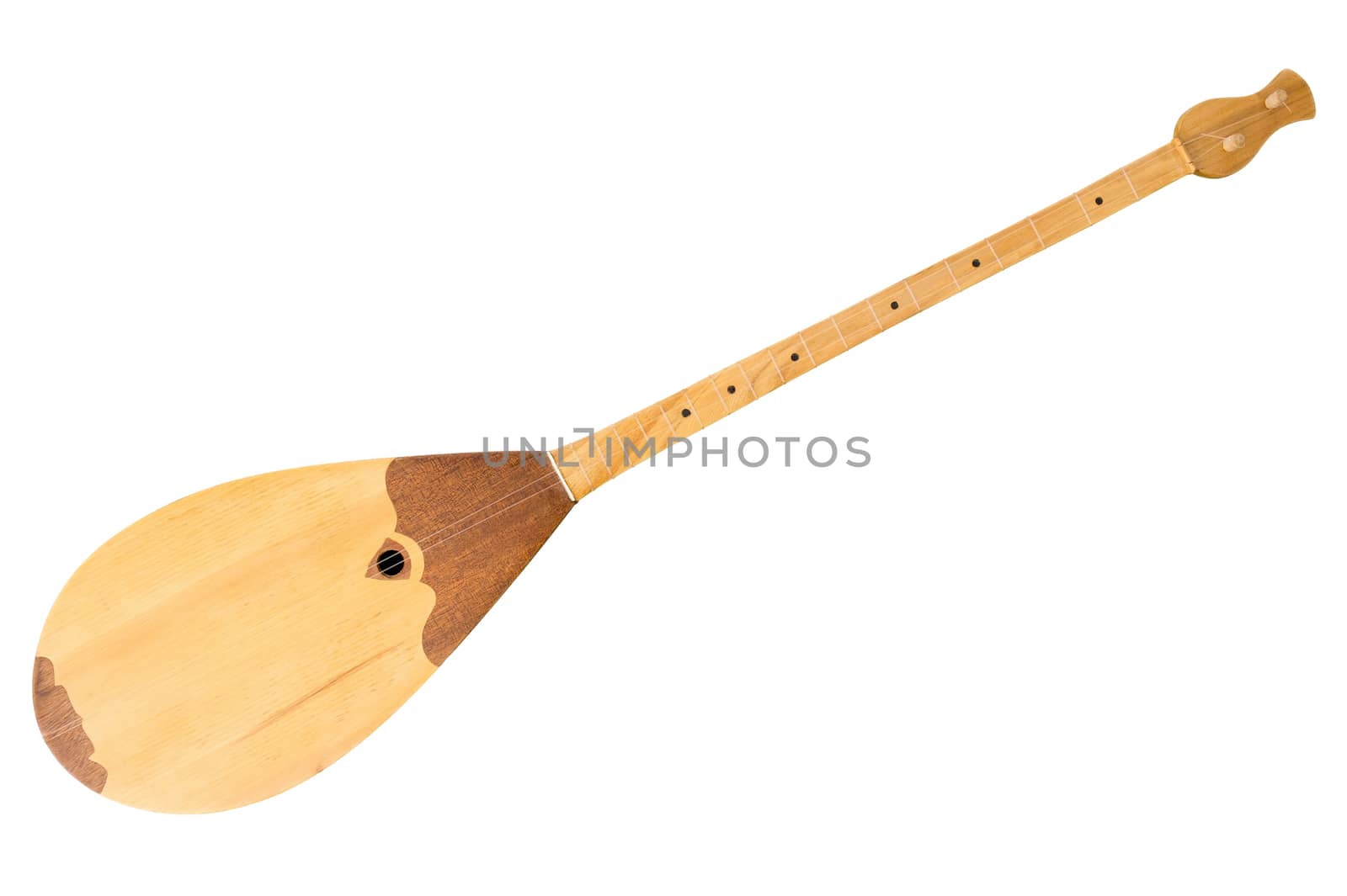 Dombra isolated on white. Clipping path included. Traditional Musical instrument of nomad.