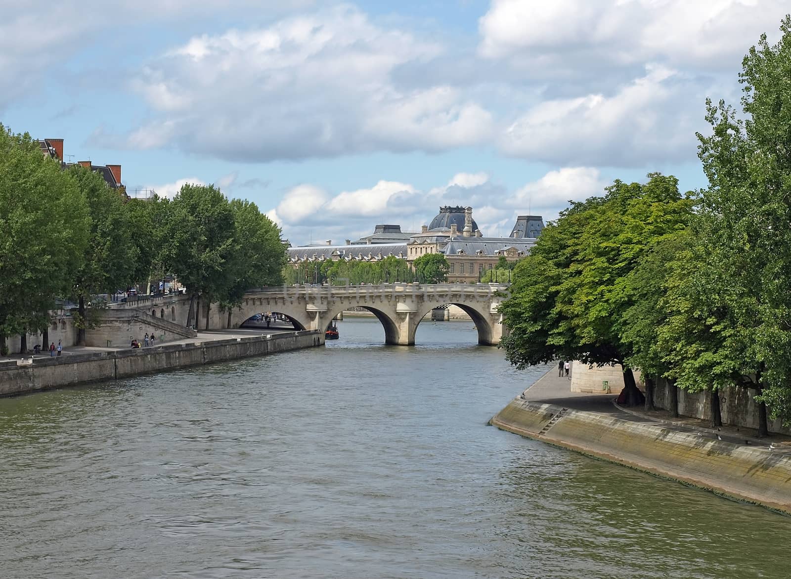 Paris view - bridge over the Seine river.