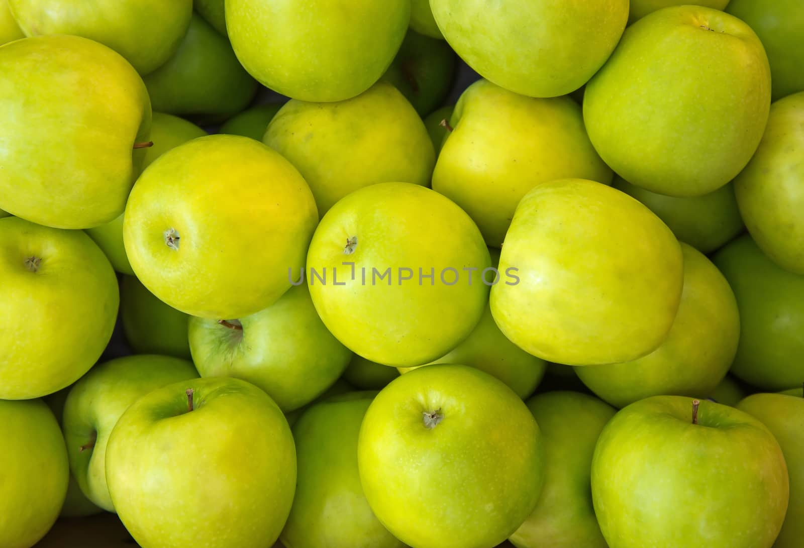 Apples green background by Venakr