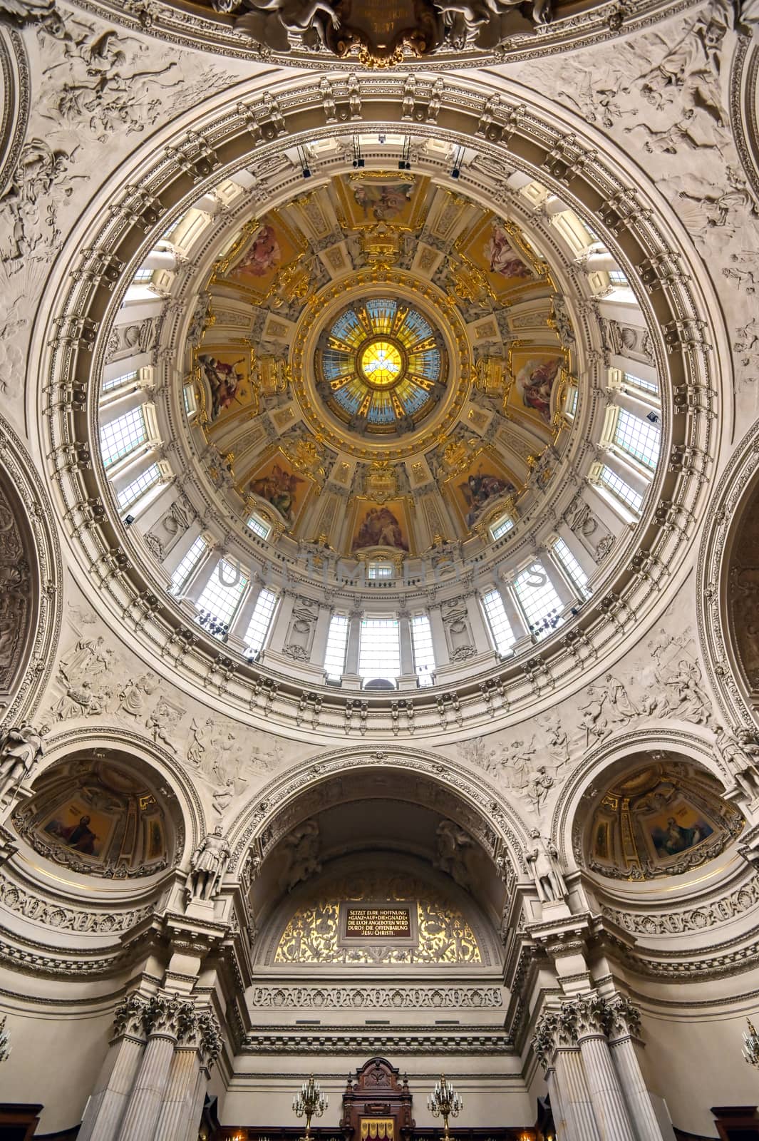 Berlin, Germany - May 4, 2019 - The interior of Berlin Cathedral located on Museum Island in the Mitte borough of Berlin, Germany.