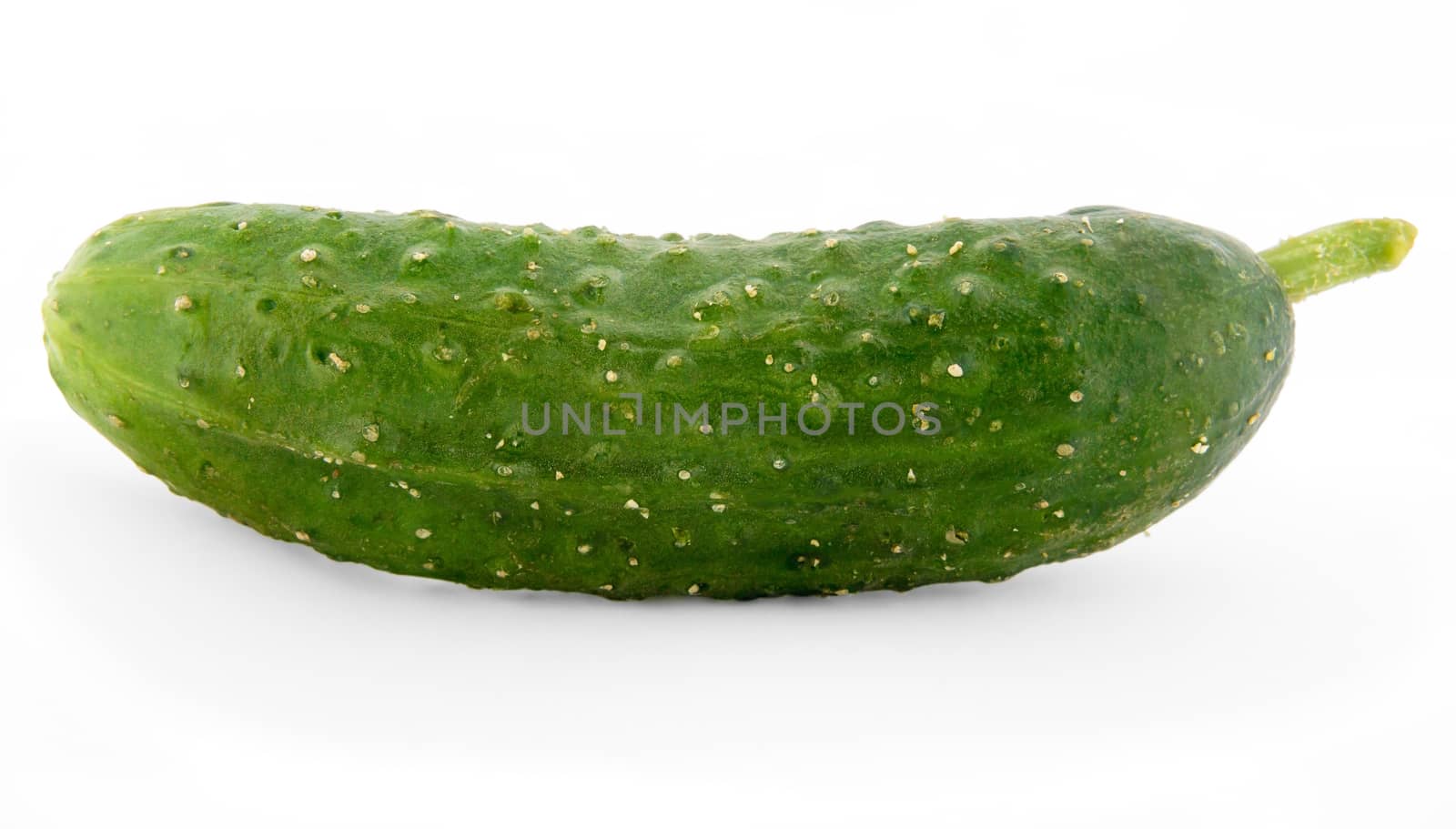 Green cucumber over white background. Clipping path.