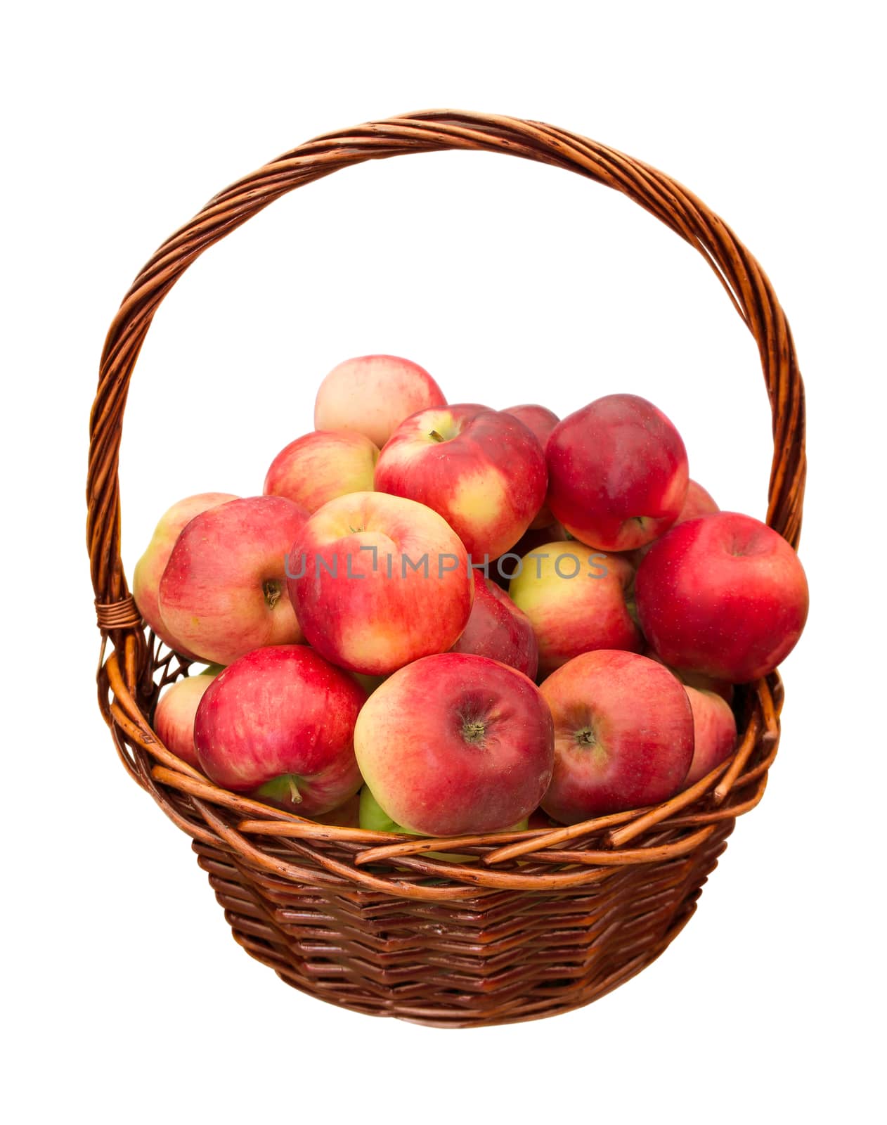 Apples in basket isolated by Venakr