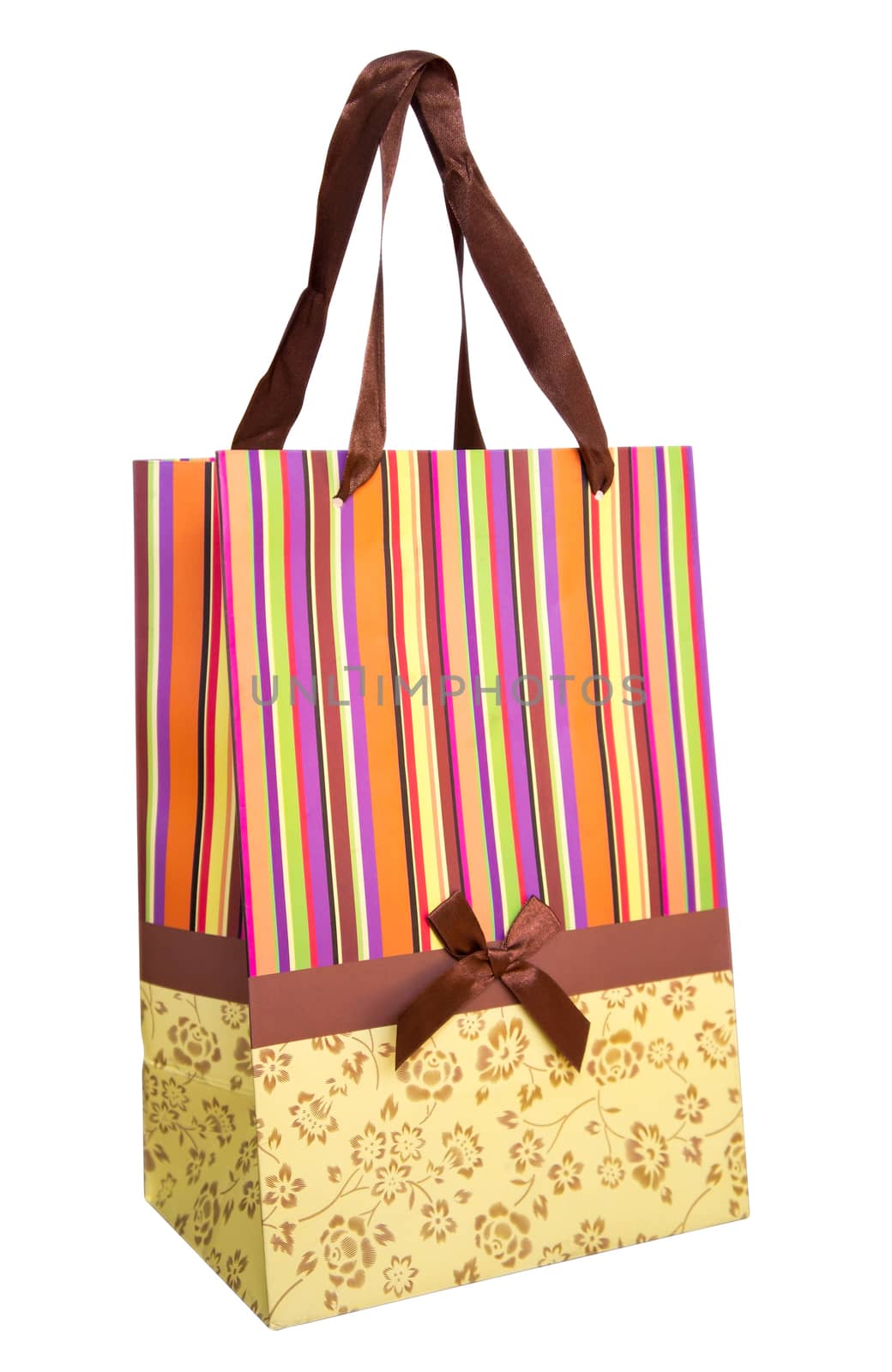 Blank shopping bag isolated on white. Clipping path included.