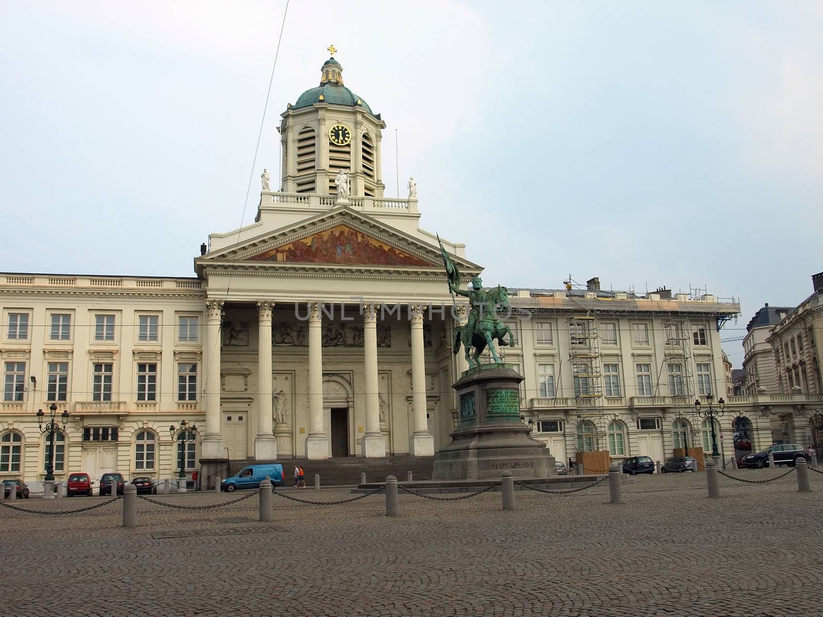 Equestrian statue of Godefoid de Bouillon at Place Royal, in front of the Art Museum, Brussels, Belgium.