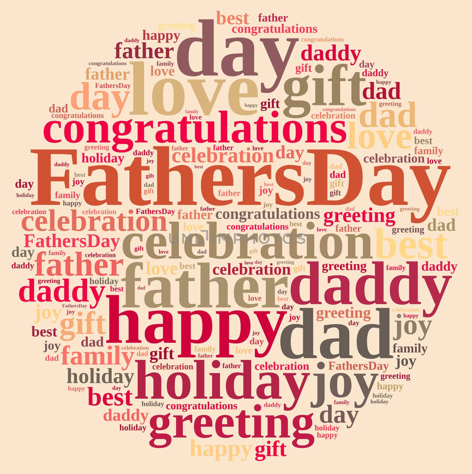 Illustration with word cloud about Fathers Day.