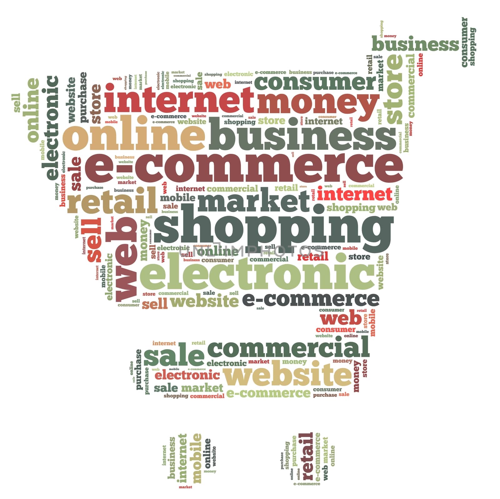 Illustration with word cloud on e-commerce