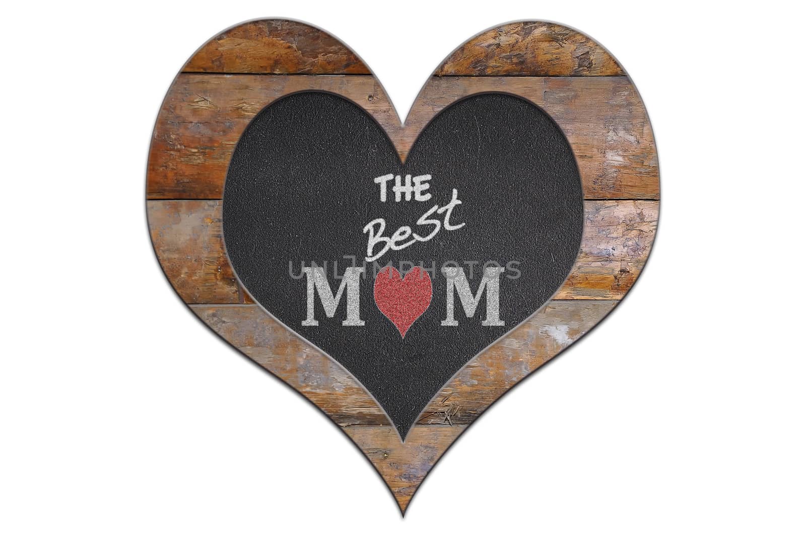 Heart made of wood and slate for Mother's Day