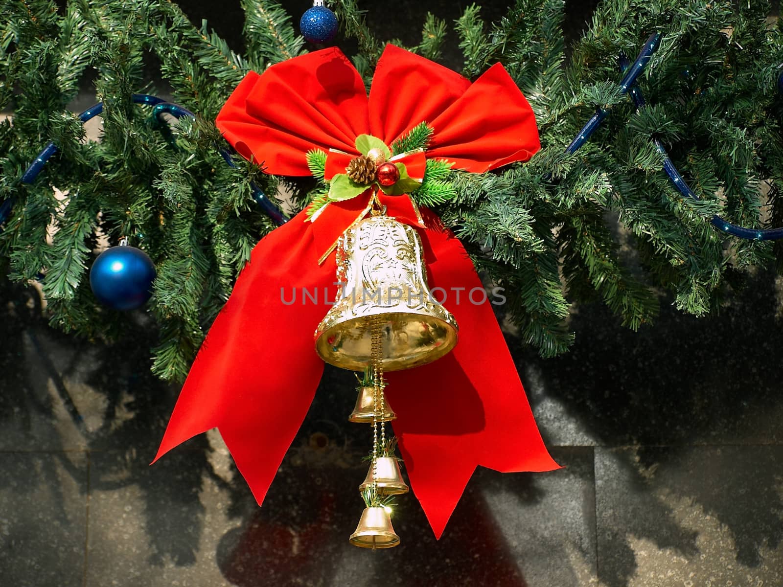Christmas Bell on christmas-tree