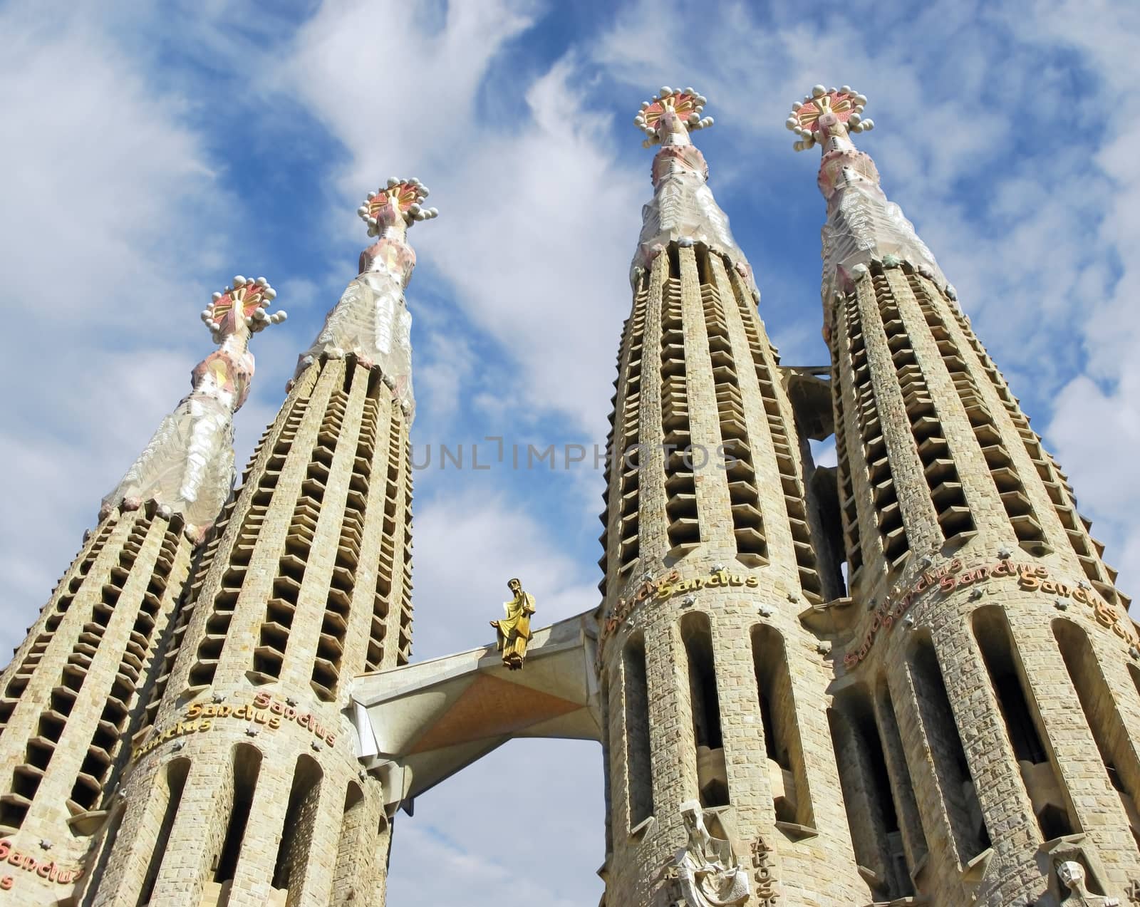 BARCELONA SPAIN - JULY 19: La Sagrada Familia - the impressive cathedral designed by Gaudi, which is being build since 19 March 1882 and is not finished yet July 19, 2009 in Barcelona, Spain.