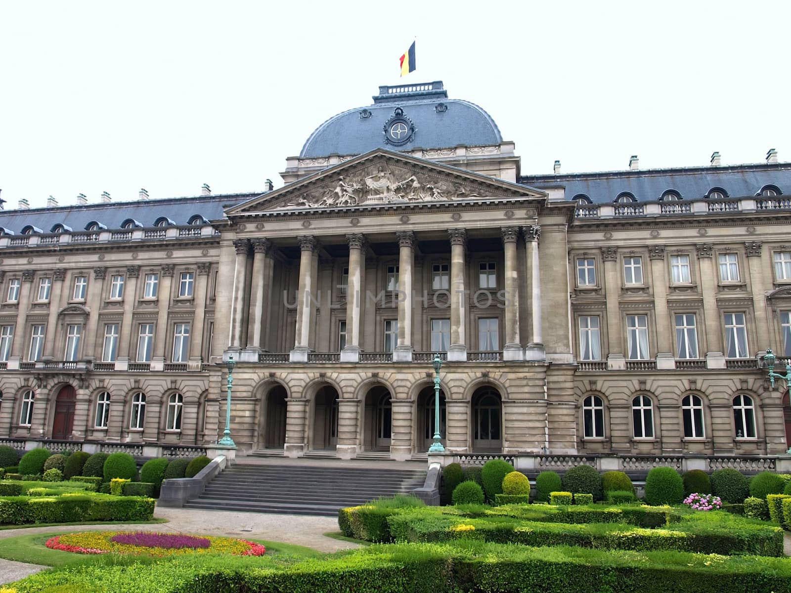 Royal palace in Brussels, Belgium. Neo-classic style. Built in 1820, on the foundations of the original 12th century Coudenberg palace.