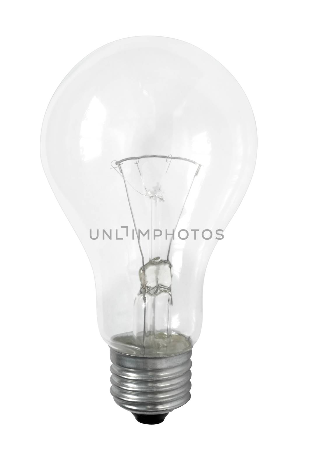 Electric glass lamp isolated over white. Clipping path.