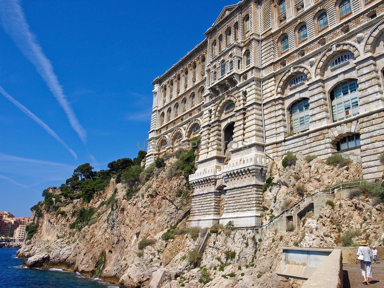 View from Monaco bay with Museum of Oceanology