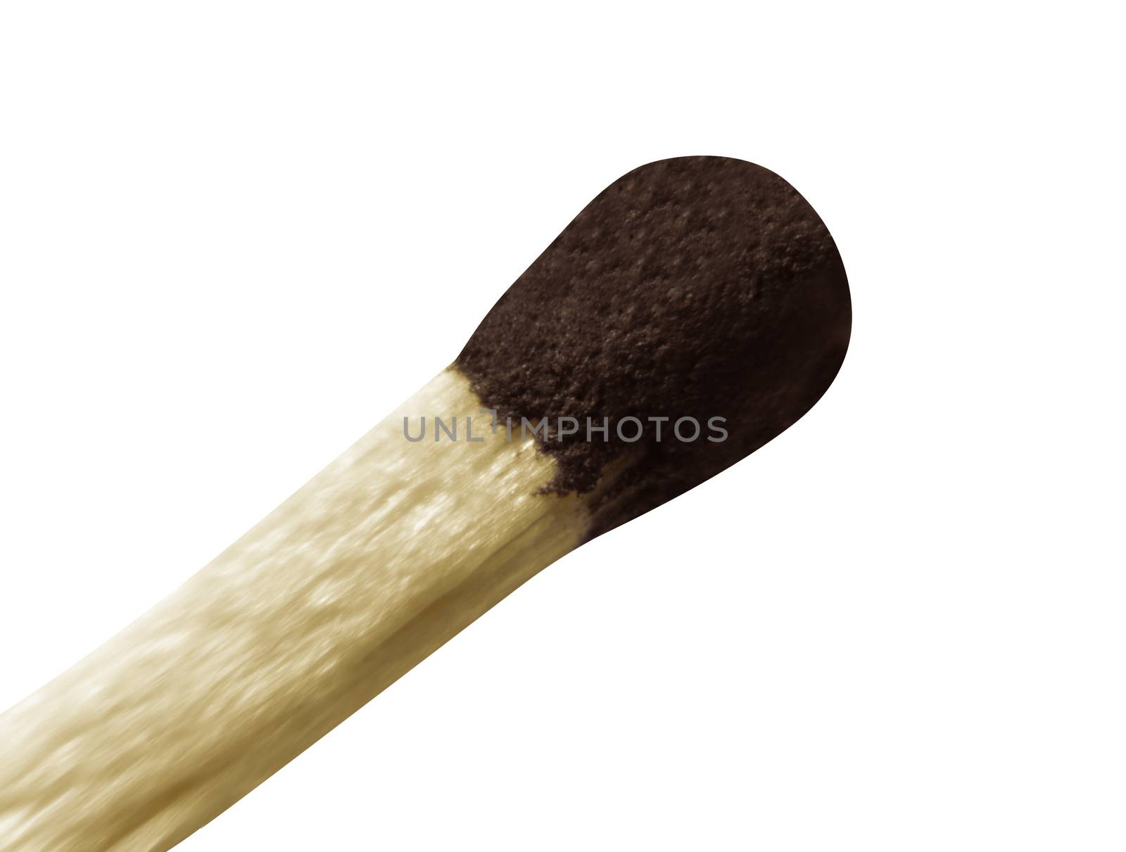 Classic Brown Match isolated over white background. Clipping path.