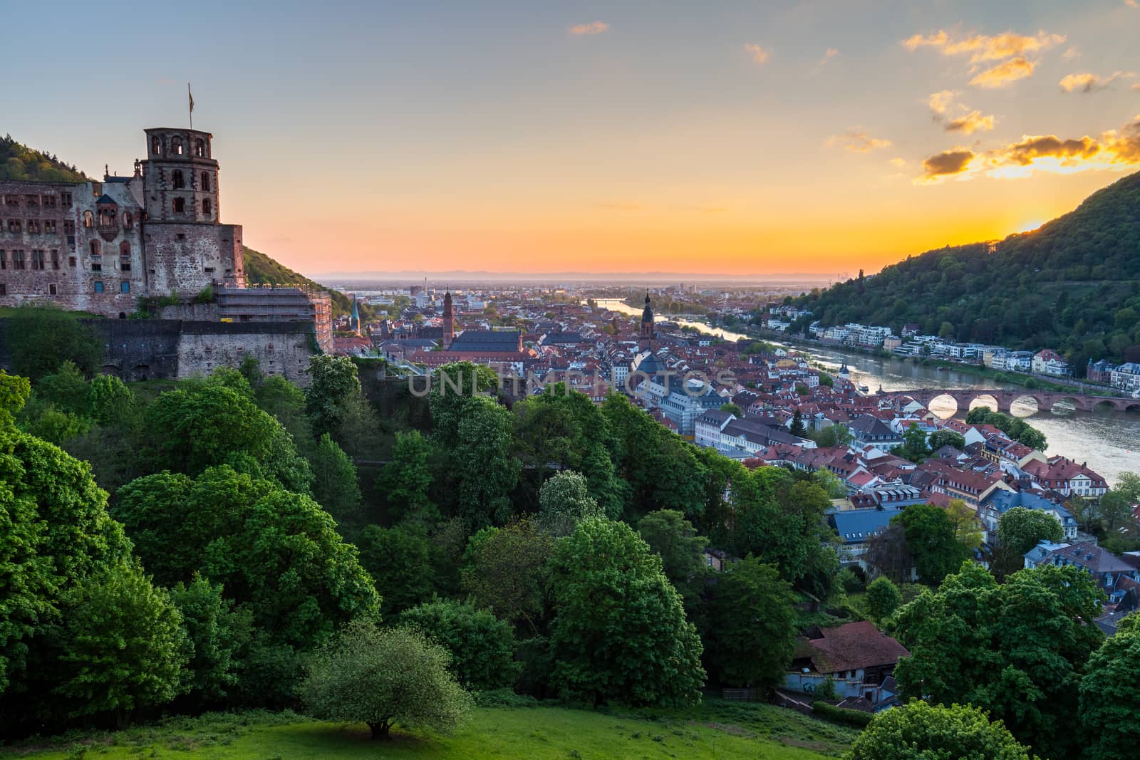 View of beautiful medieval town Heidelberg, Germany